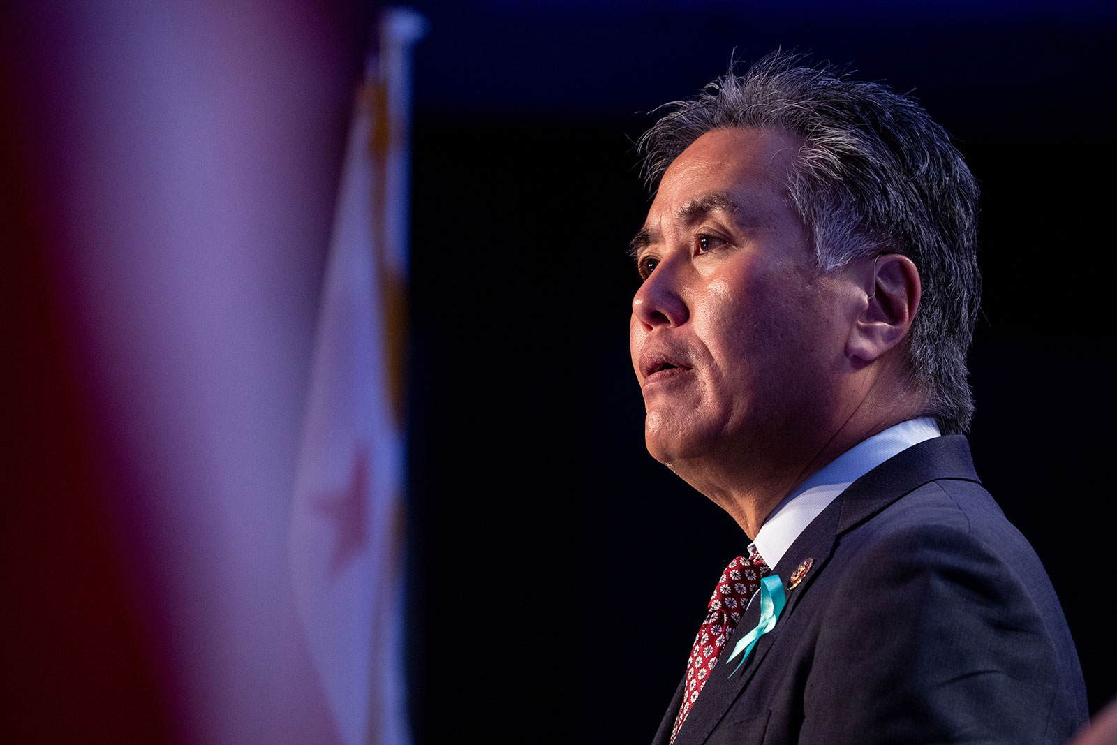 Rep. Mark Takano speaks at a conference in Washington, DC, in 2020. 