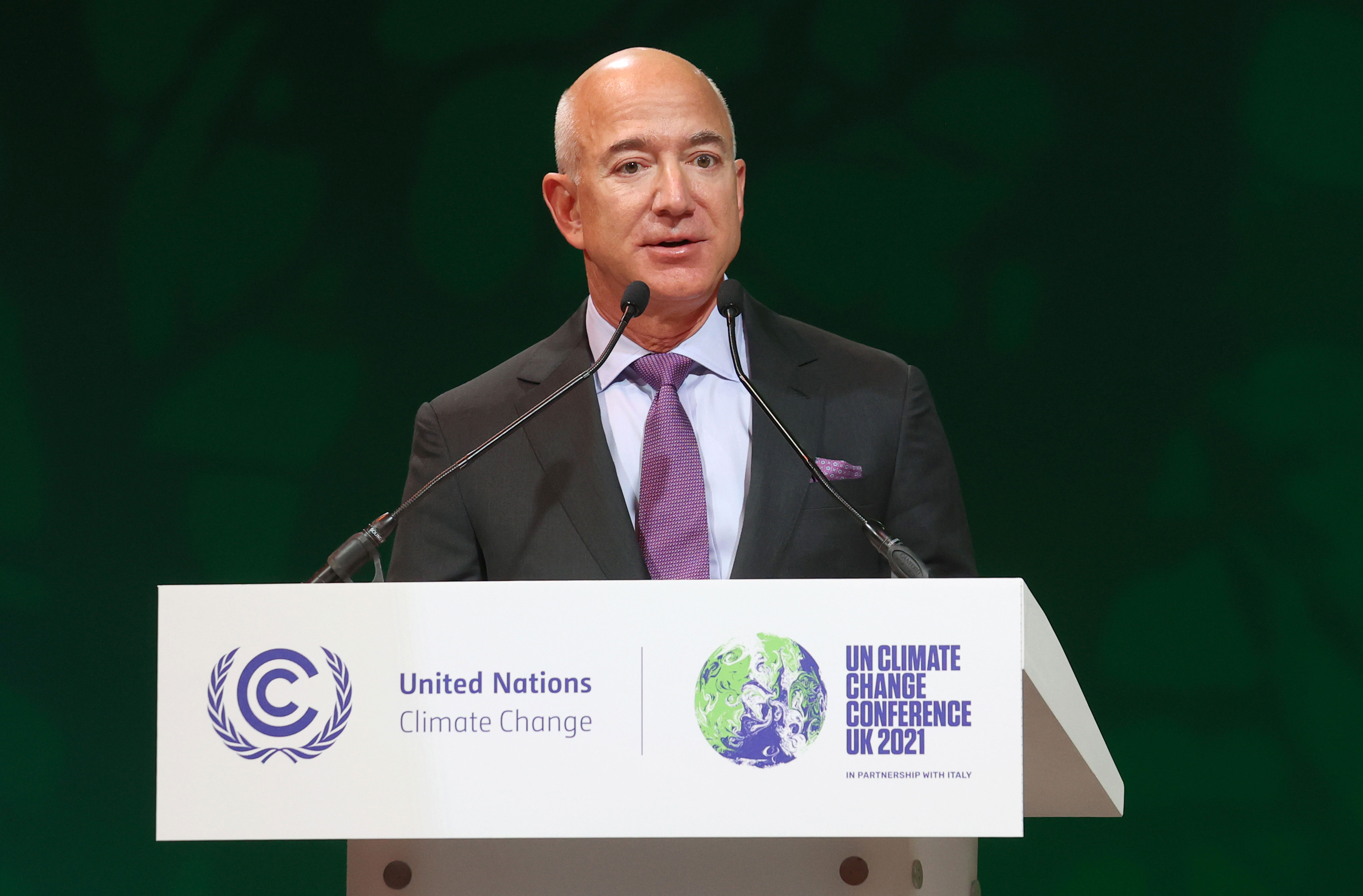 Jeff Bezos speaks at COP26 on November 2.