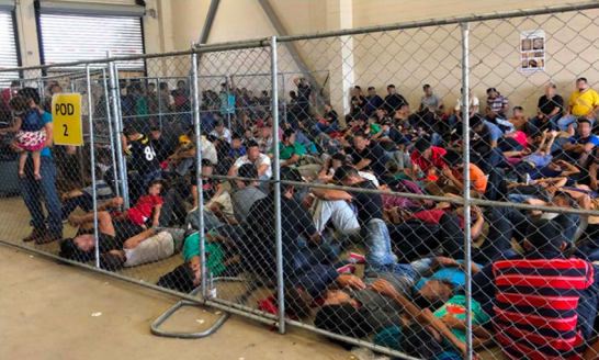 Overcrowding of families observed by OIG on June 10, 2019, at Border Patrol’s McAllen, TX, Station. 