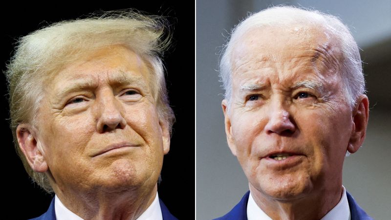 Former President Donald Trump, left, and President Joe Biden