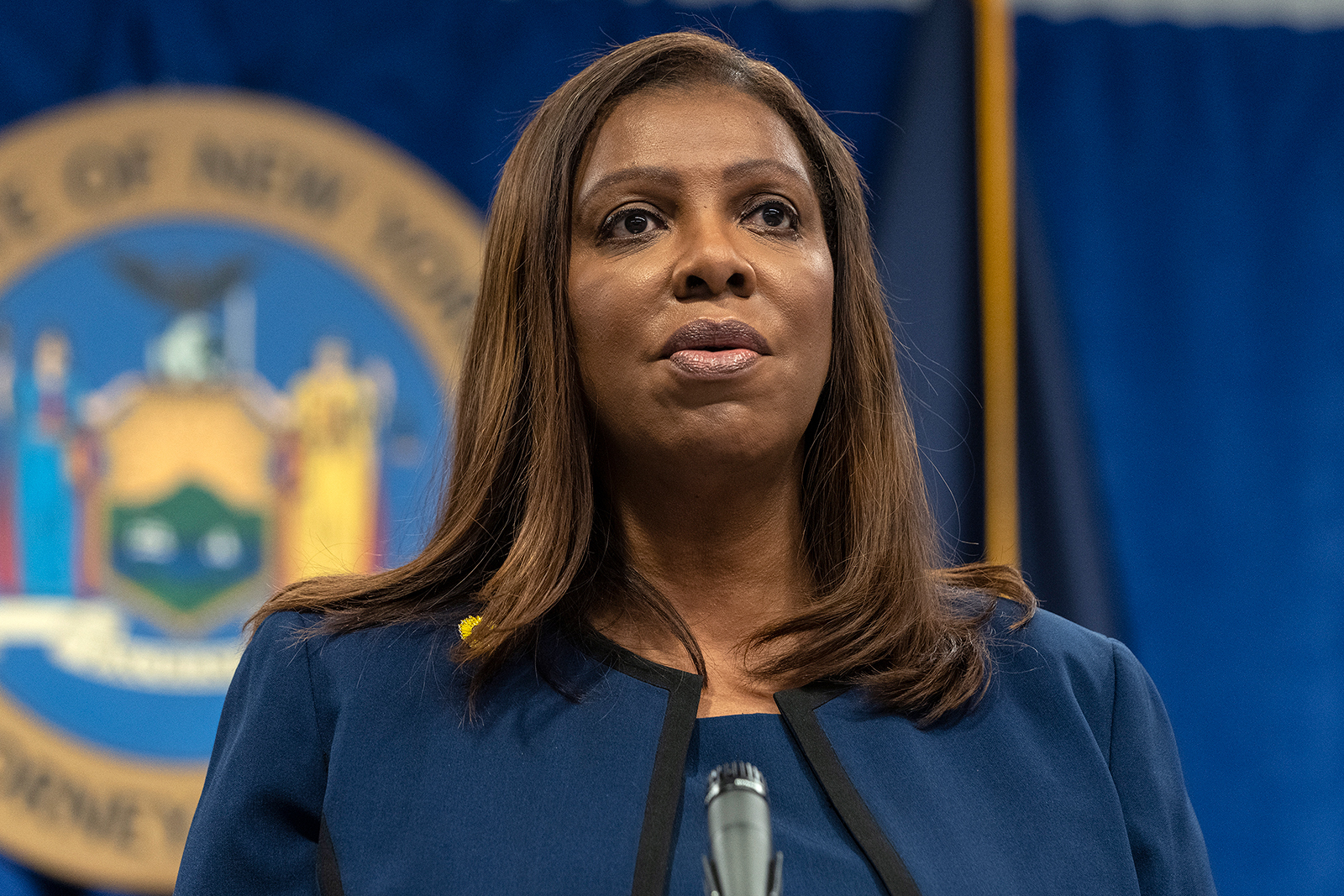 Attorney General Letitia James speaks about protecting abortion access in New York on May 9. 
