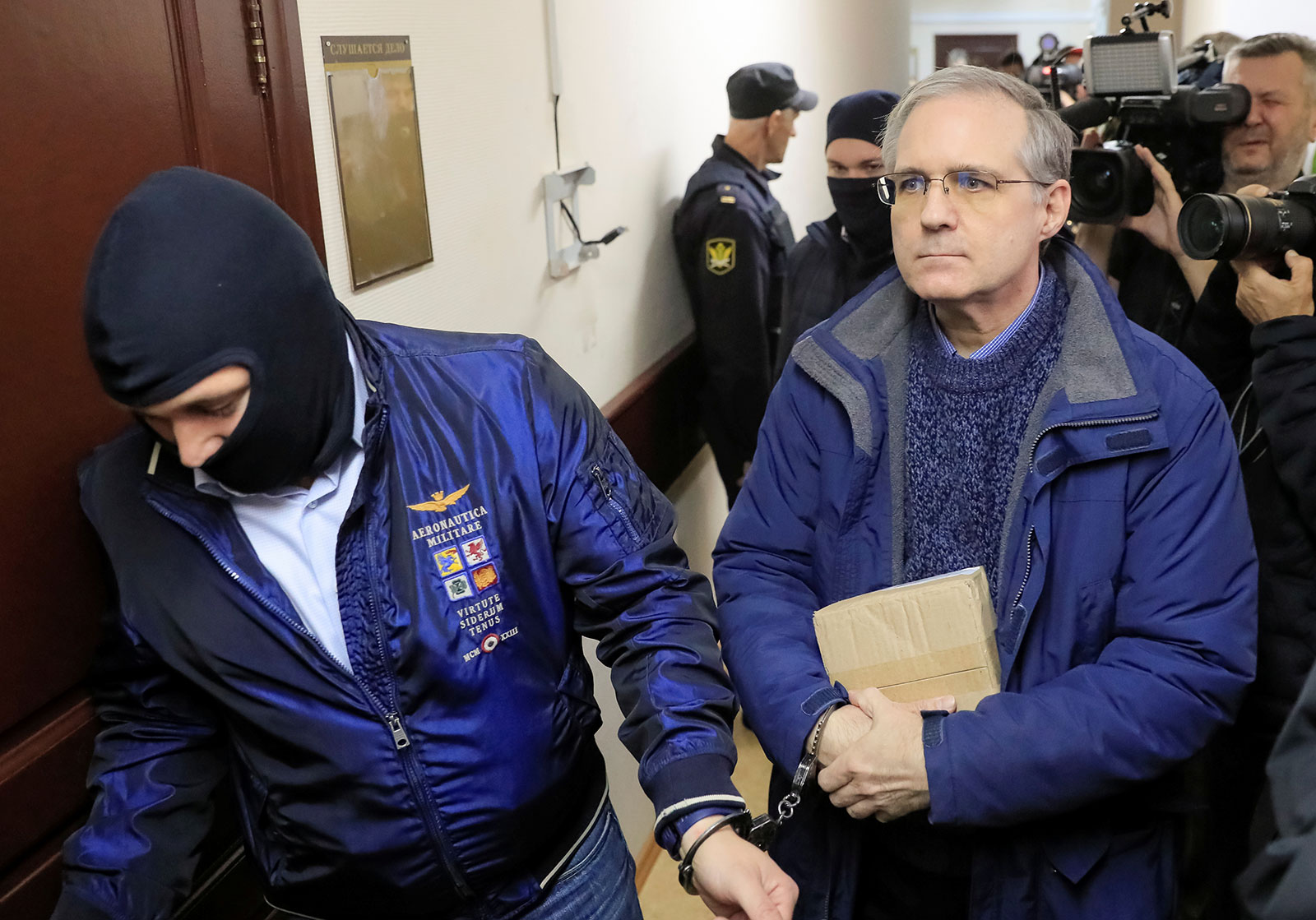 Paul Whelan is escorted inside of a court building in Moscow in 2019. 