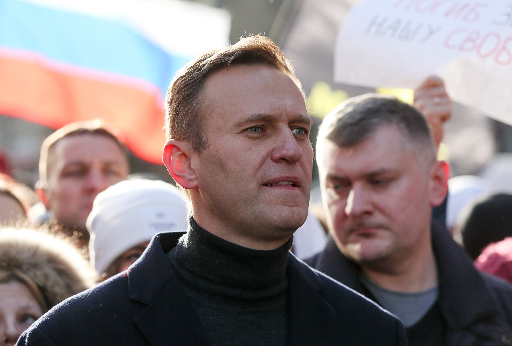 Alexey Navalny attends a rally in Moscow, Russia in 2019. 