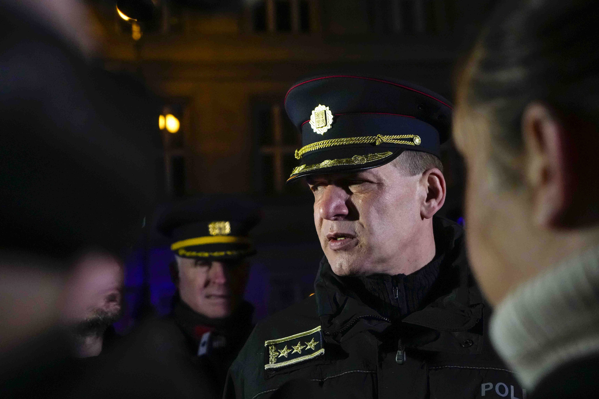 Czech Republic's Police president Martin Vondrášek speaks to the media in Prague on Thursday.