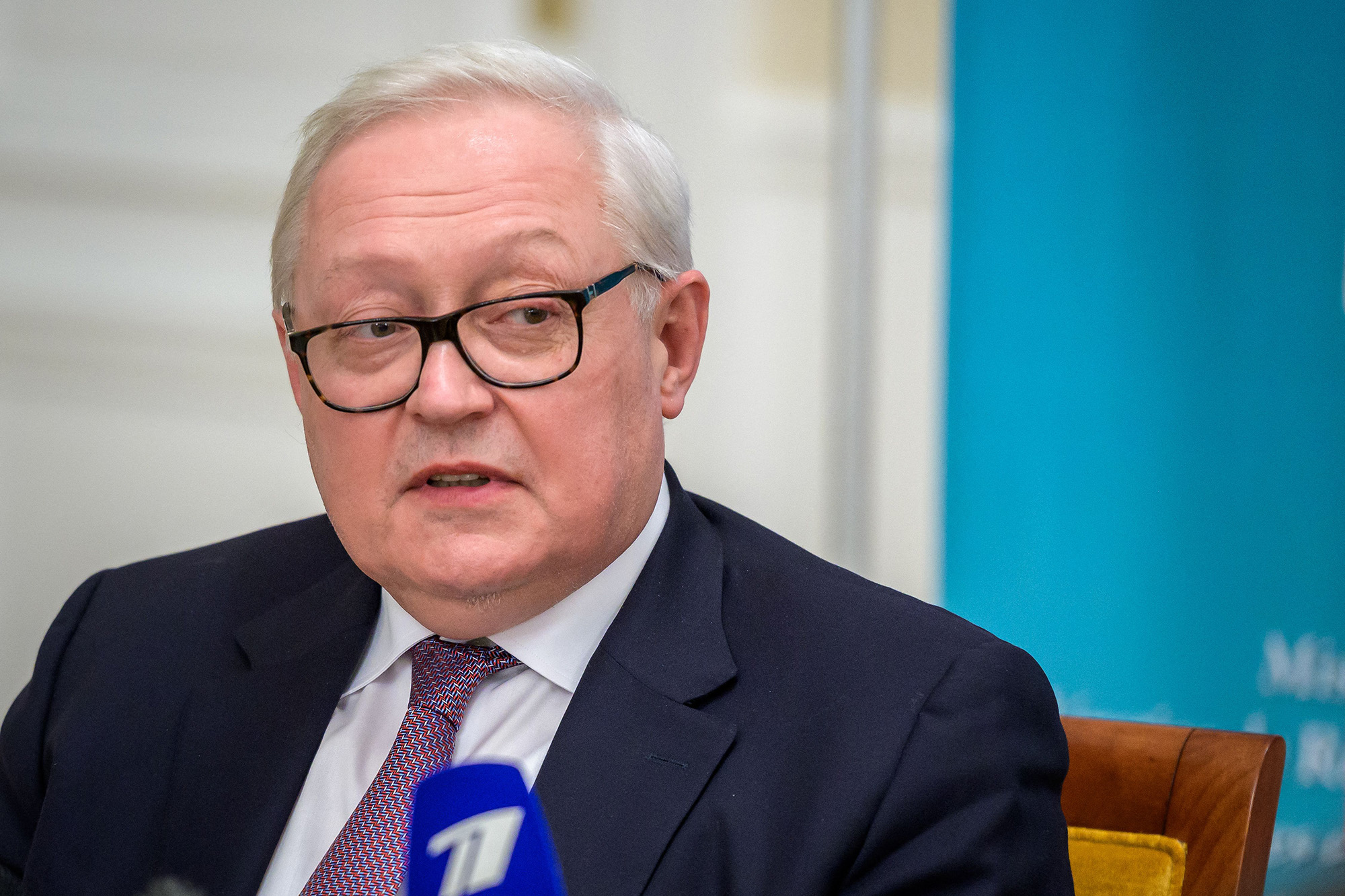 Russian Deputy Foreign Minister Sergei Ryabkov looks on during a press conference following talks with his US counterpart on soaring tensions over Ukraine, in Geneva, on Jan. 10.
