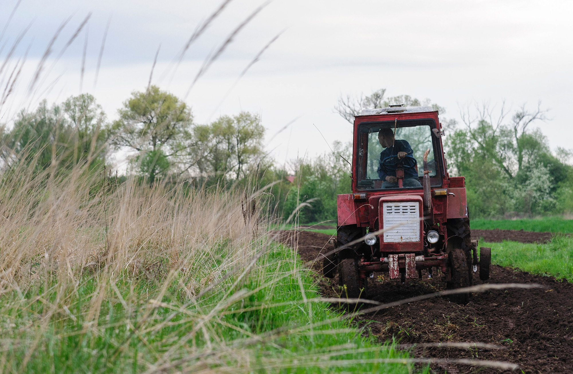 A farmer works on a field near Lviv, Ukraine, on May 9th.