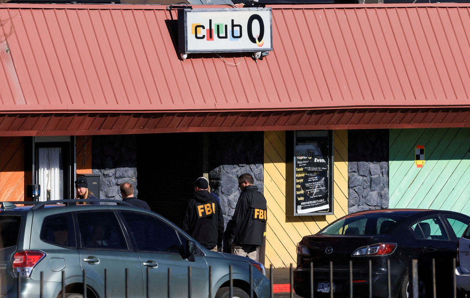 FBI agents stand outside Club Q in Colorado Springs, Colorado, on November 21. 