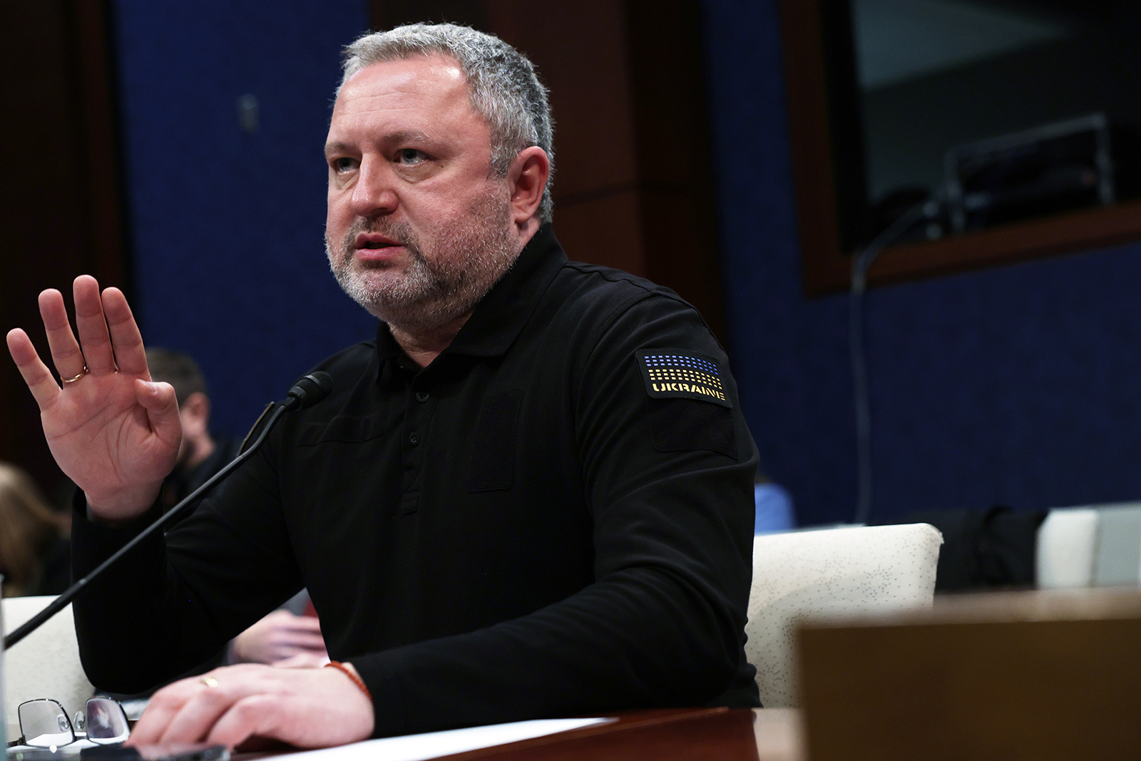 Ukrainian Prosecutor General Andriy Kostin testifies before the House Committee on Foreign Affairs in Washington, DC, on April 19. 