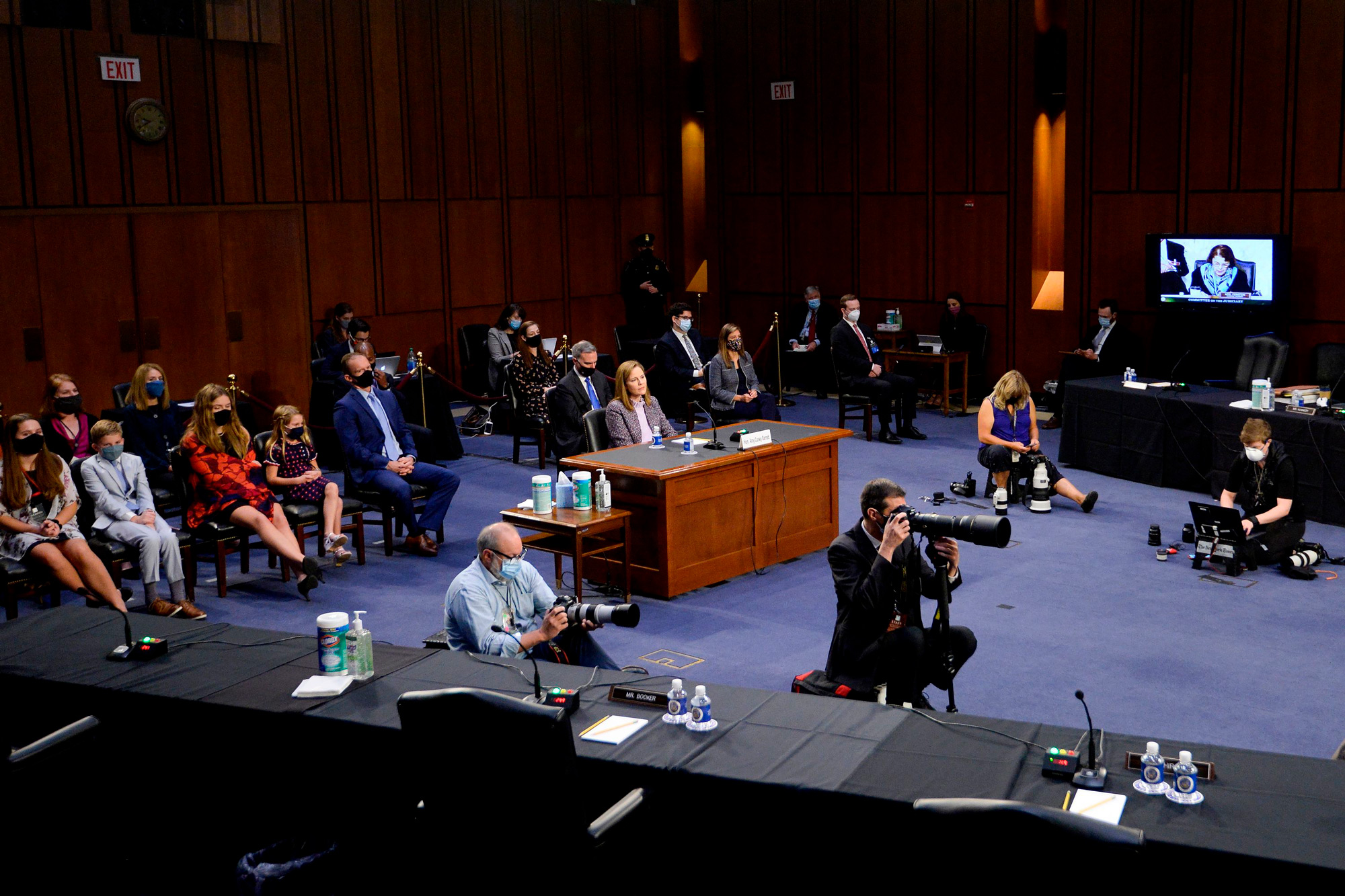 Supreme Court nominee Judge Amy Coney Barrett testifies on the third day of her confirmation hearing before the Senate Judiciary Committee on Capitol Hill on October 14 in Washington, DC. 