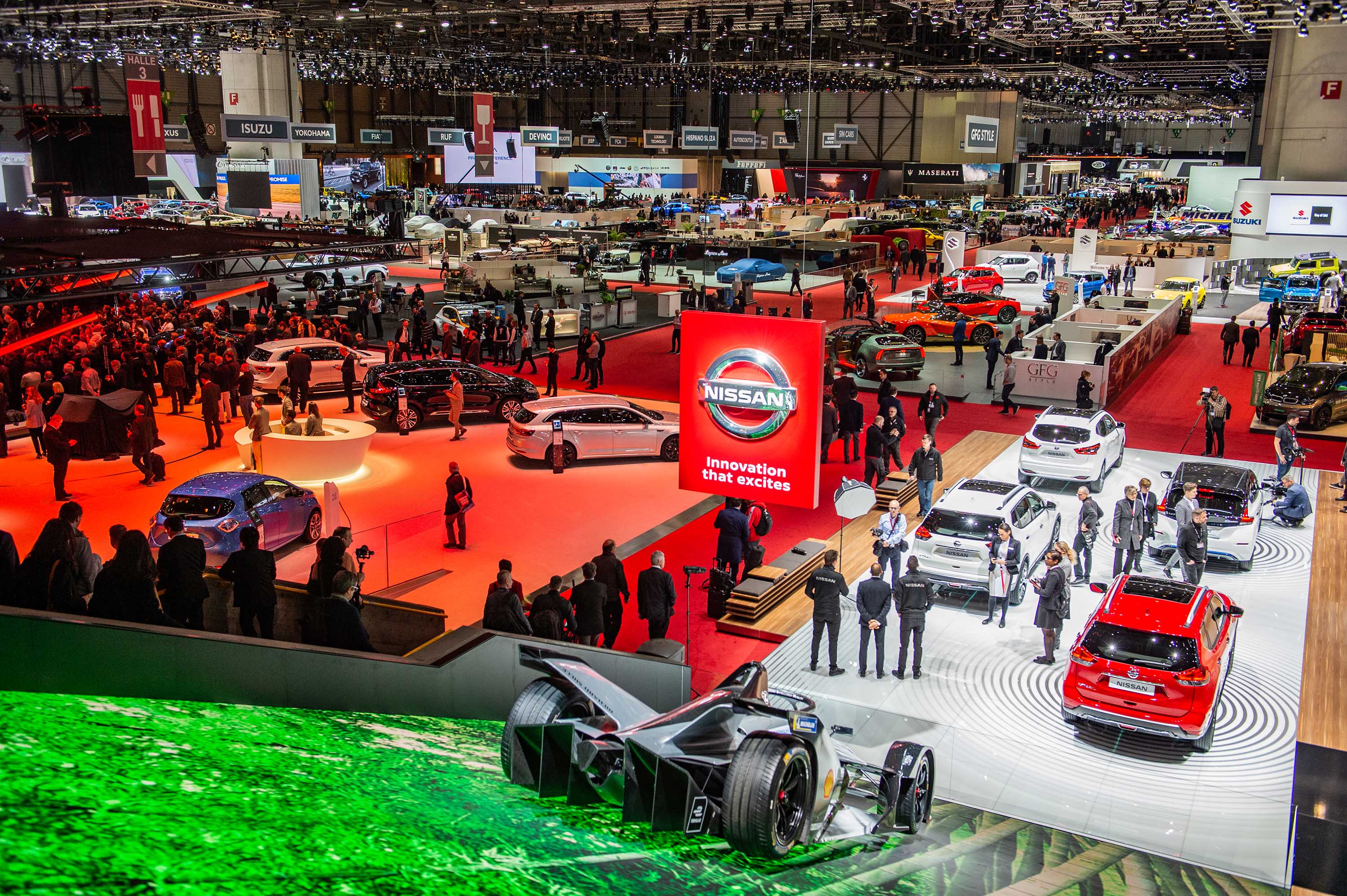 A general view shows the Geneva International Motor Show in March 2019.