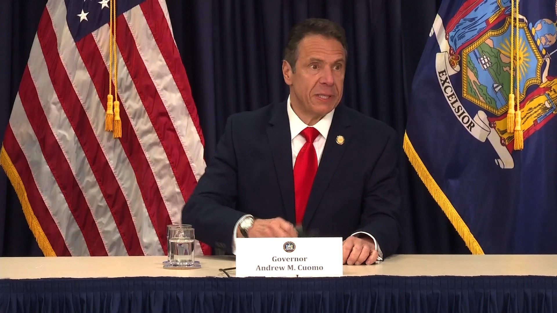 New York Gov. Andrew Cuomo speaks during a media briefing on May 5, in Albany, New York.