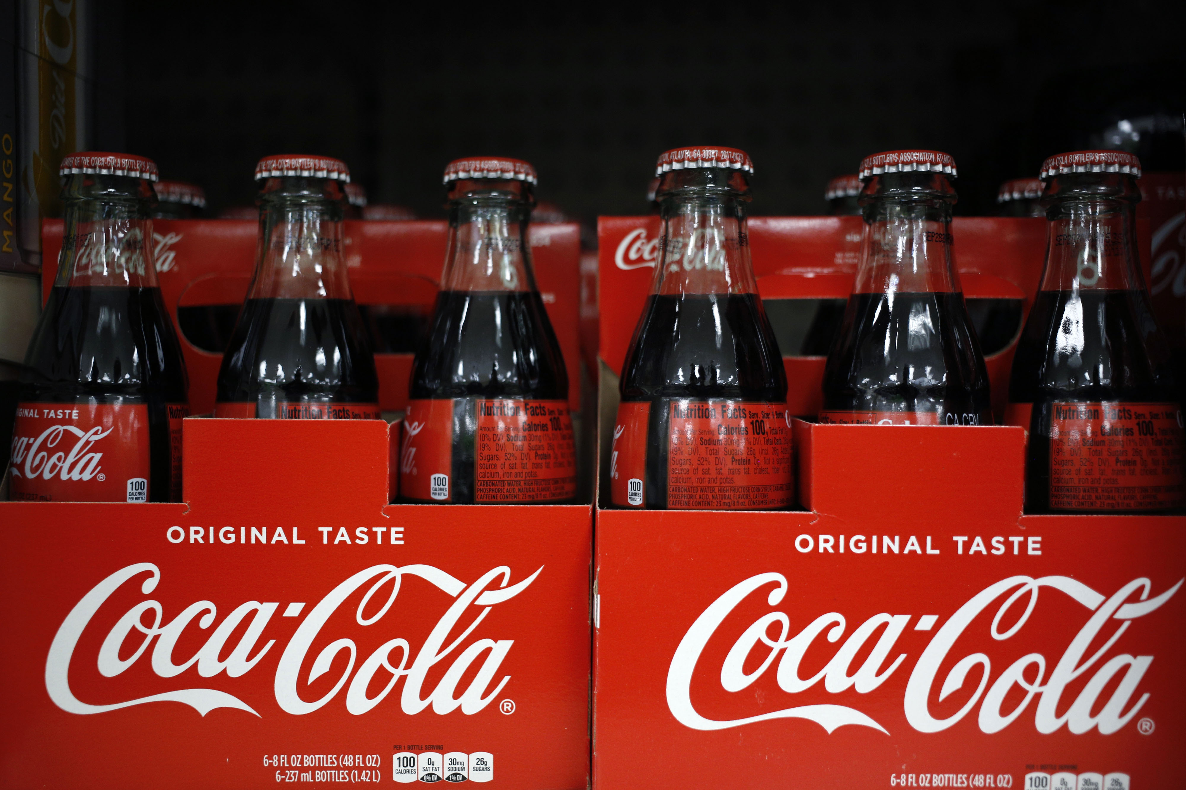Bottles of Coca-Cola are on sale at a store in Louisville, Kentucky, on February 10.
