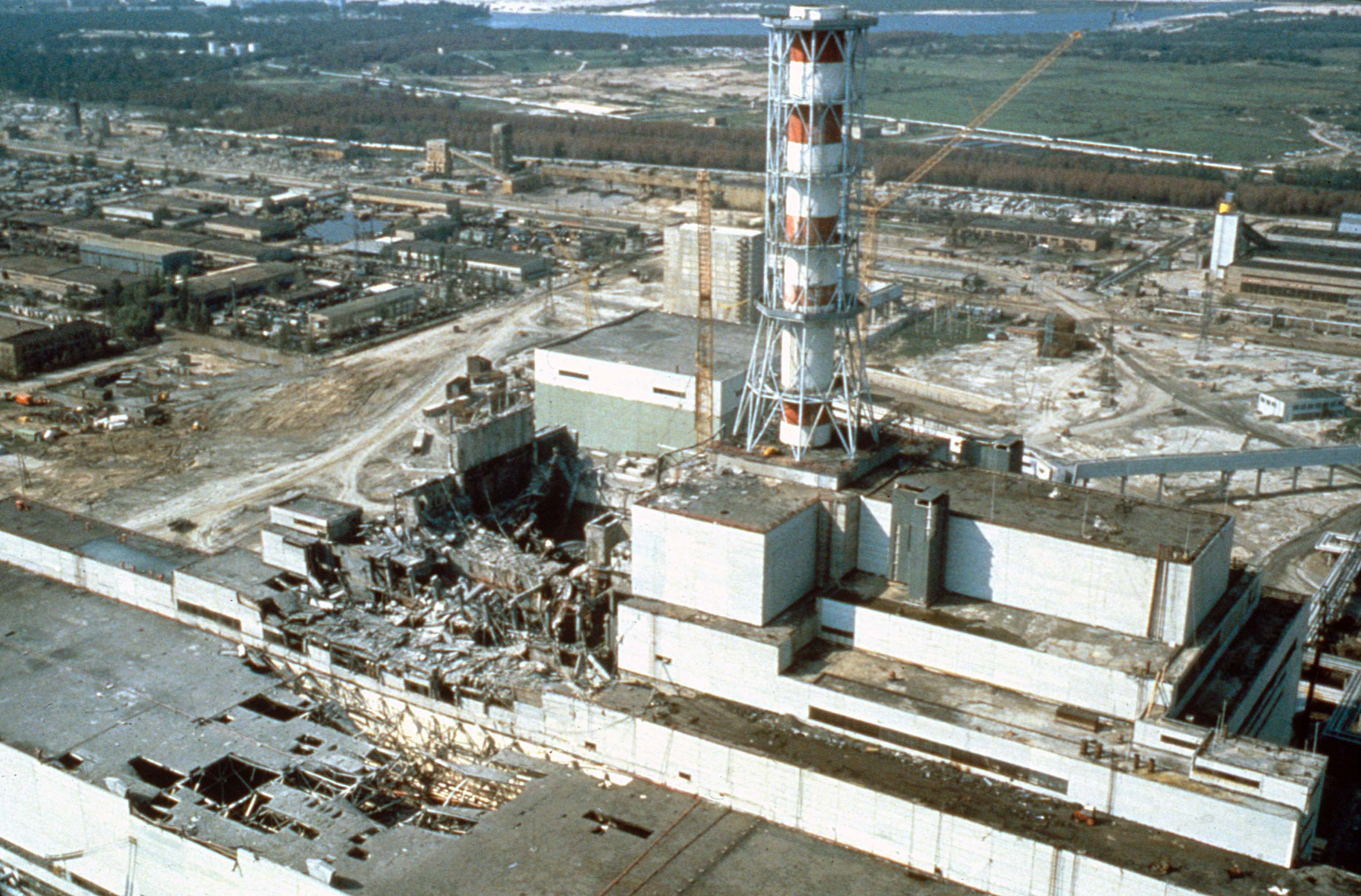 The Chernobyl nuclear power plant is pictured a few weeks after the disaster occurred, in May 1986.