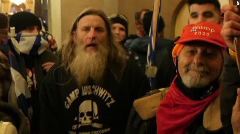 The rioter who stormed the US Capitol on January 6 wearing a sweatshirt emblazoned with the phrase "Camp Auschwitz" has been identified as Robert Keith Packer of Virginia.