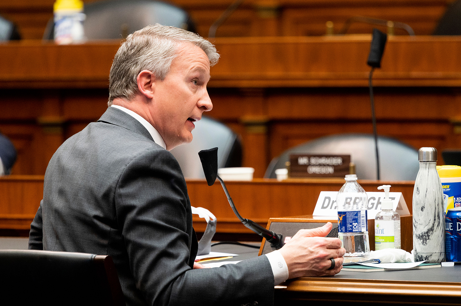 Dr. Rick Bright, ousted director of vaccine agency, speaks at the House Committee on Energy and Commerce Subcommittee on Health hearing on "Protecting Scientific Integrity in the COVID-19 Response" on Thursday, May 14.