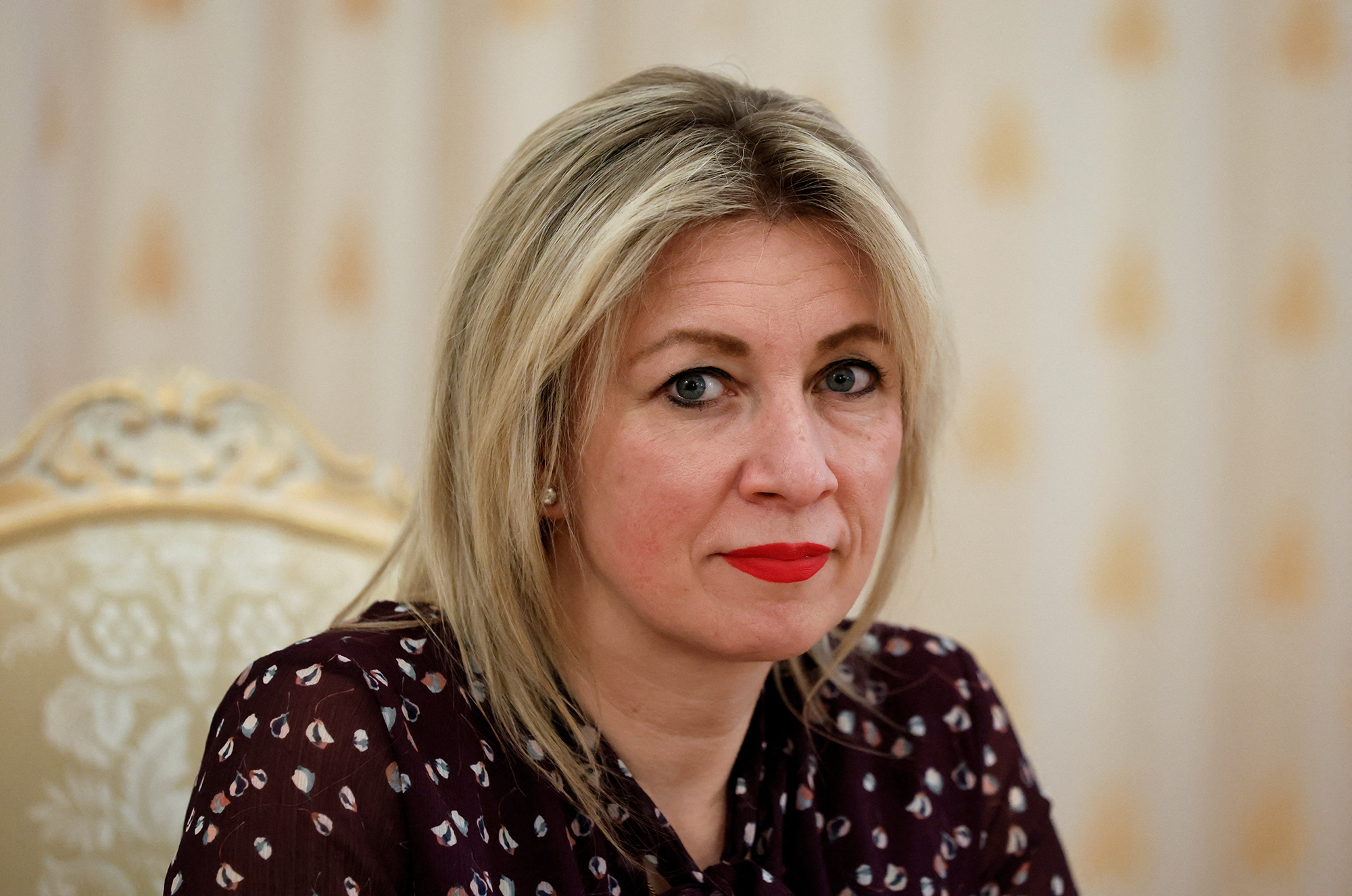 Russian foreign ministry's spokeswoman Maria Zakharova attends a meeting with heads of foreign media outlets in Moscow, Russia, on February 15.