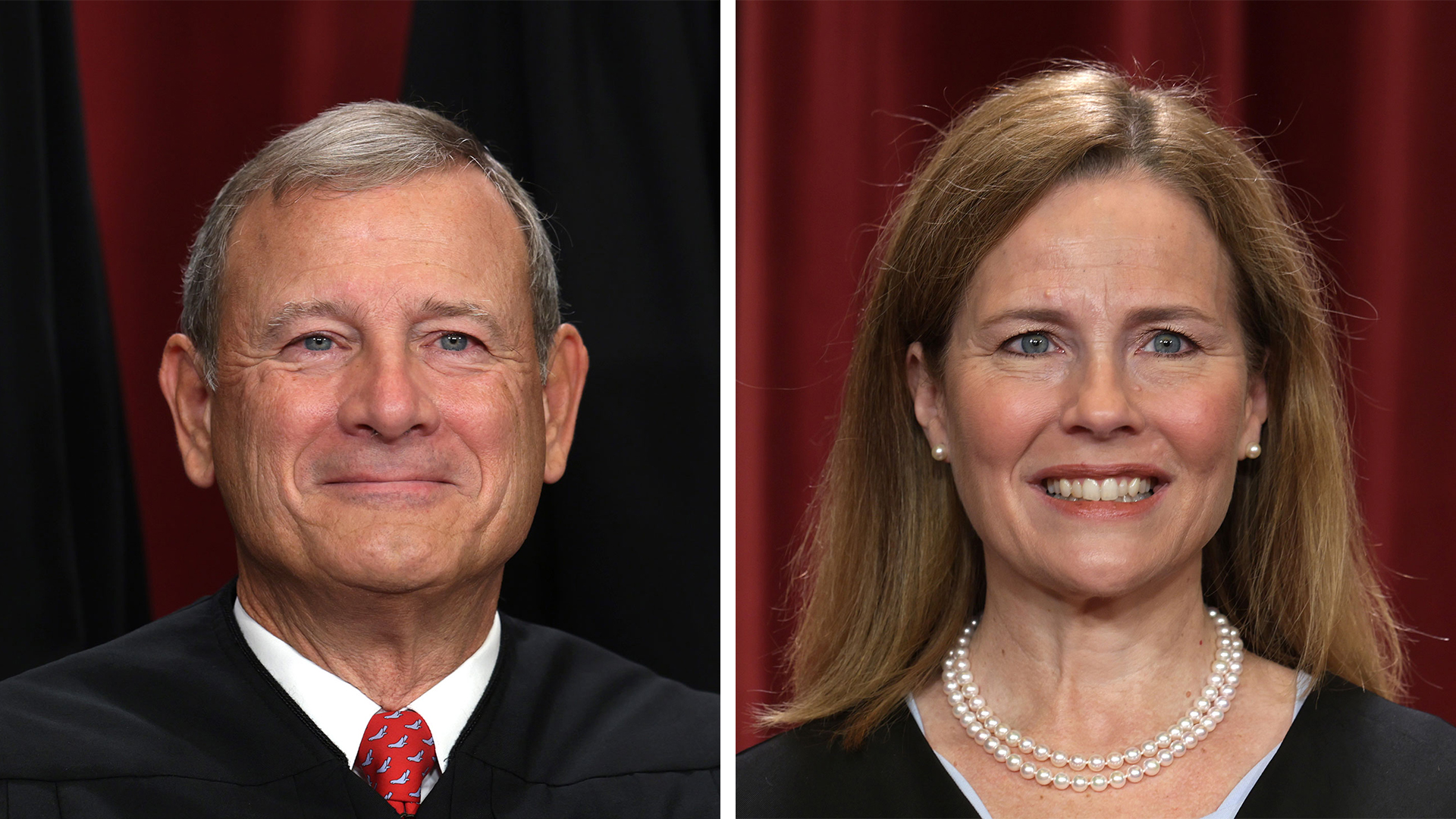 Chief Justice John Roberts and Associate Justice Amy Coney Barrett.