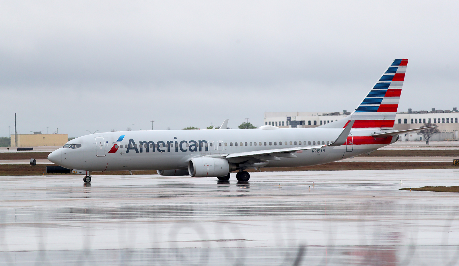 A view of an American Airlines jet at Dallas Fort Worth International Airport on March 13, 2020 in Dallas, Texas. 