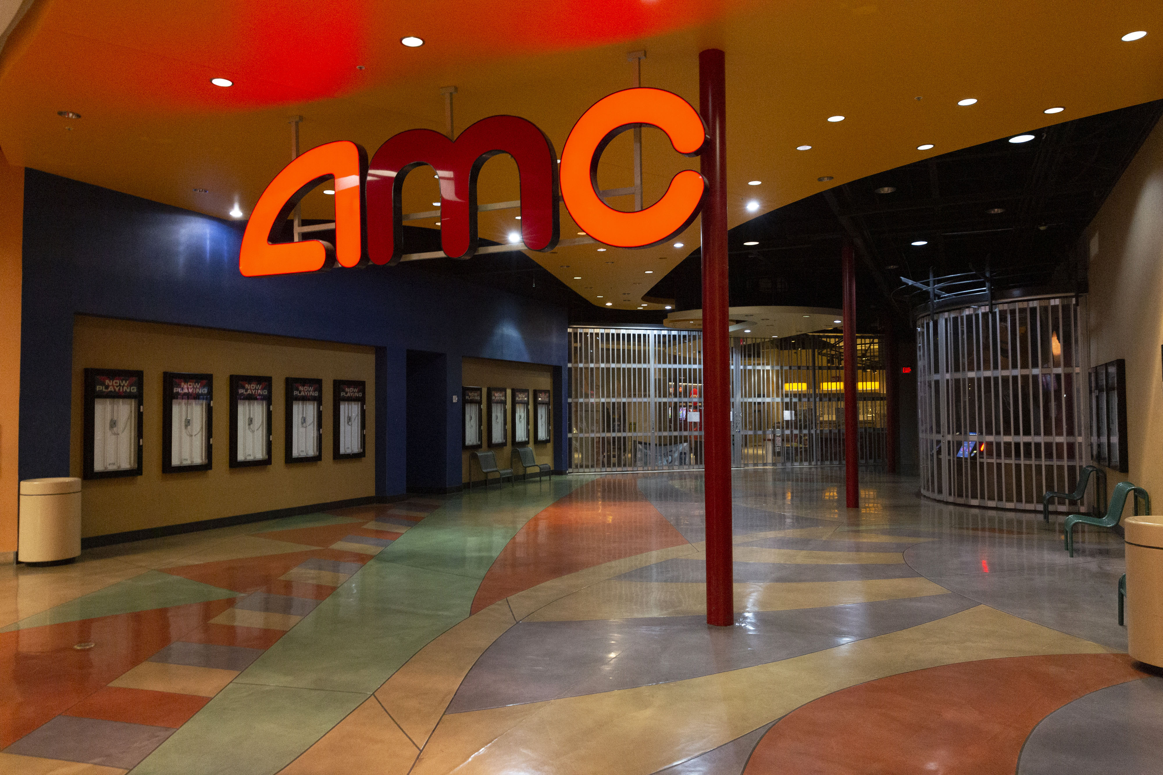 A temporarily closed AMC movie theater in Tucson, Arizona, is seen on June 30.