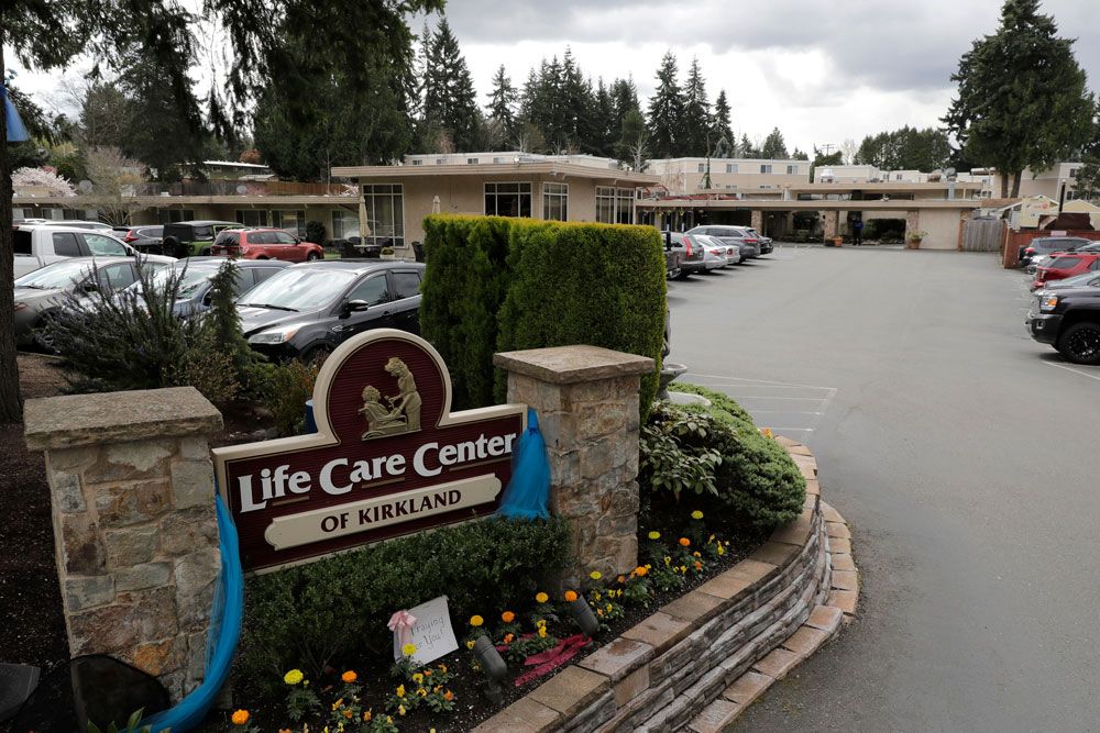 The Life Care Center in Kirkland, Washington, on April 2. 