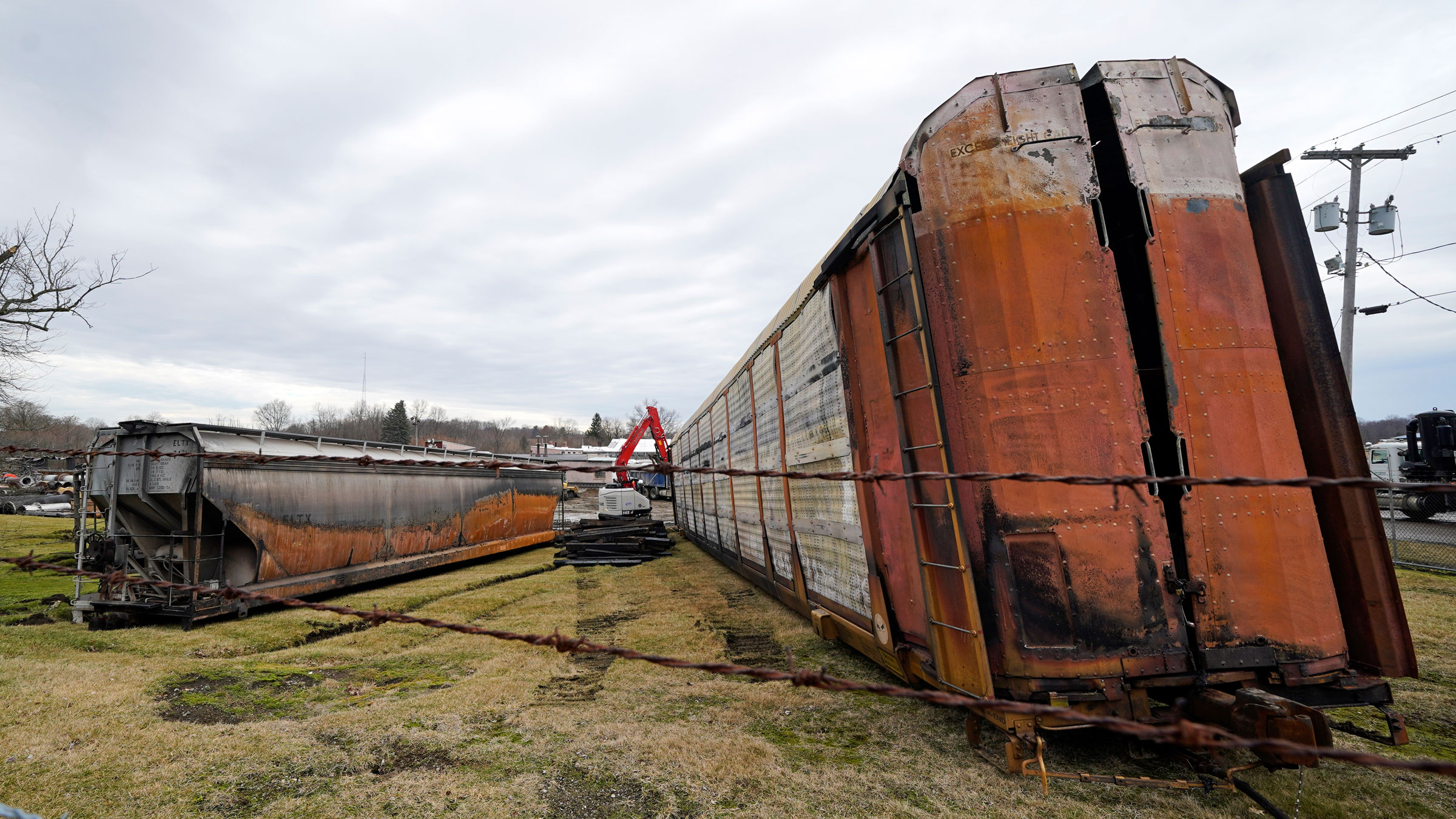 Railcars are seen last week in East Palestine, Ohio.