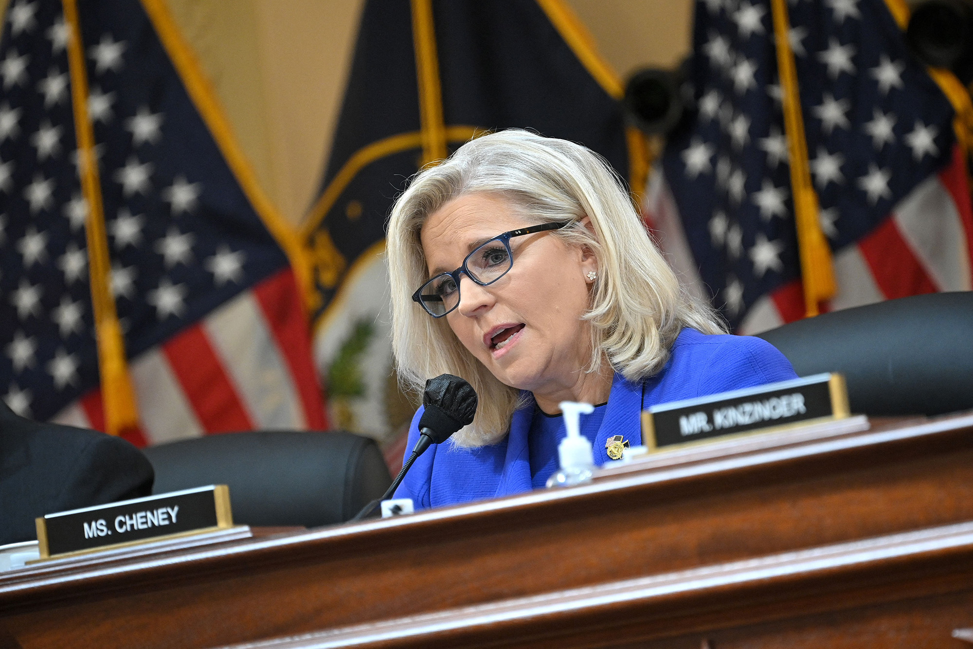Vice Chair Liz Cheney speaks during a House Select Committee hearing to Investigate the January 6th Attack on the US Capitol on June 9. 