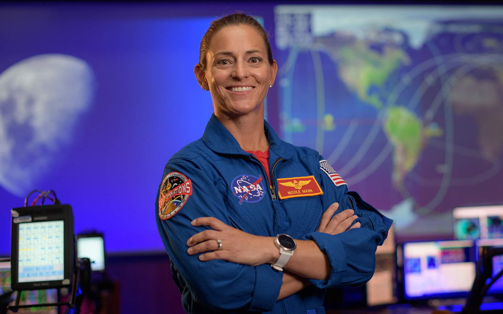 NASA astronaut Nicole Mann photographed in September 2020 at NASA’s Johnson Space Center in Houston.