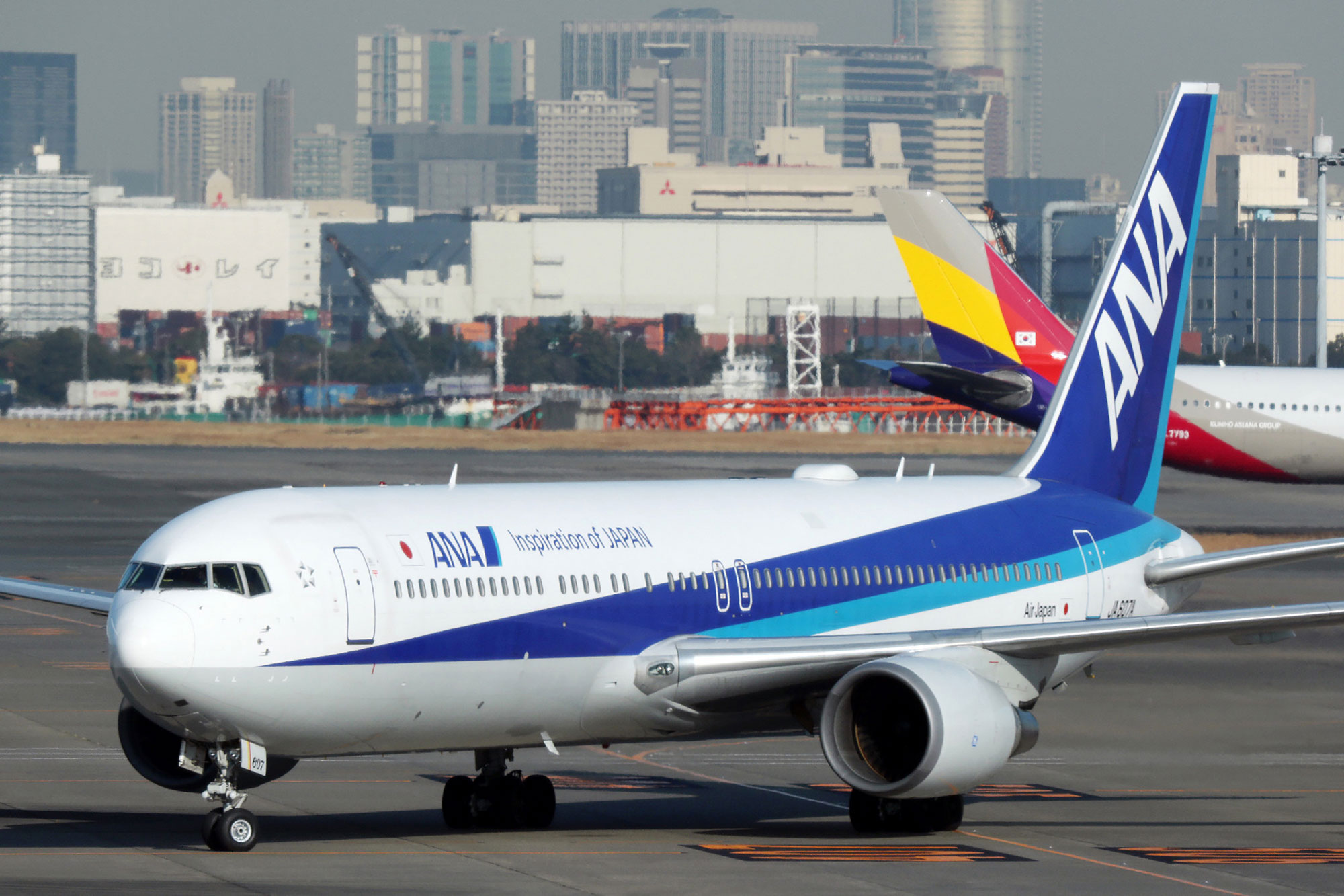 The second charter flight arranged to evacuate Japanese citizens from Wuhan lands at Haneda airport in Tokyo on January 30.