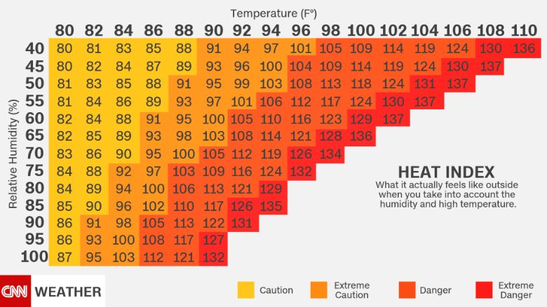 Feels Like Temperature Chart