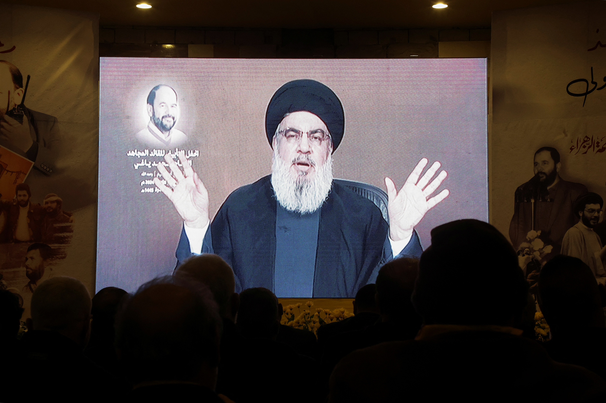 Lebanon's Hezbollah leader Sayyed Hassan Nasrallah gives a televised address in Baalbek, Lebanon, on January 5.