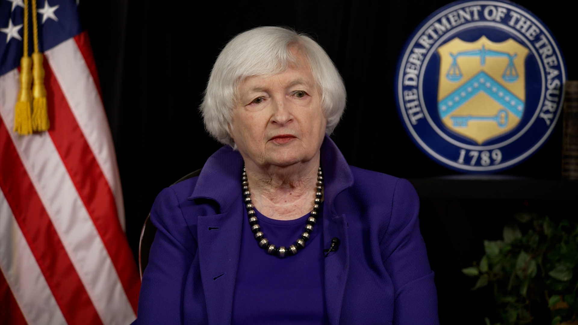 U.S. Treasury Secretary Janet Yellen during an interview with John Berman on CNN today.