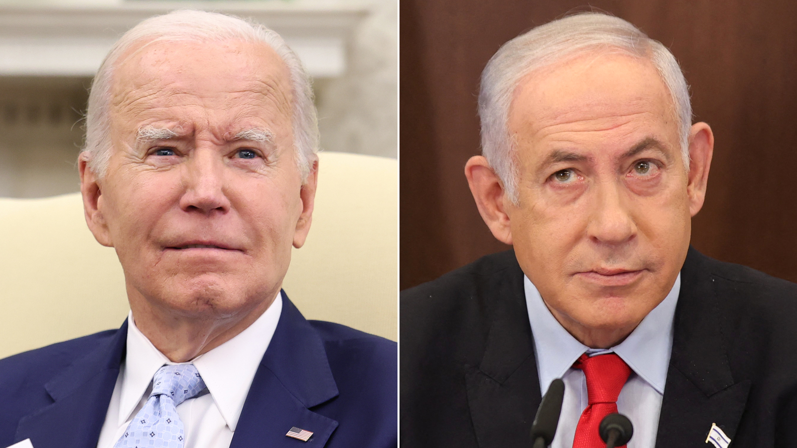 US President Joe Biden and Israel Prime Minister Benjamin Netanyahu. 