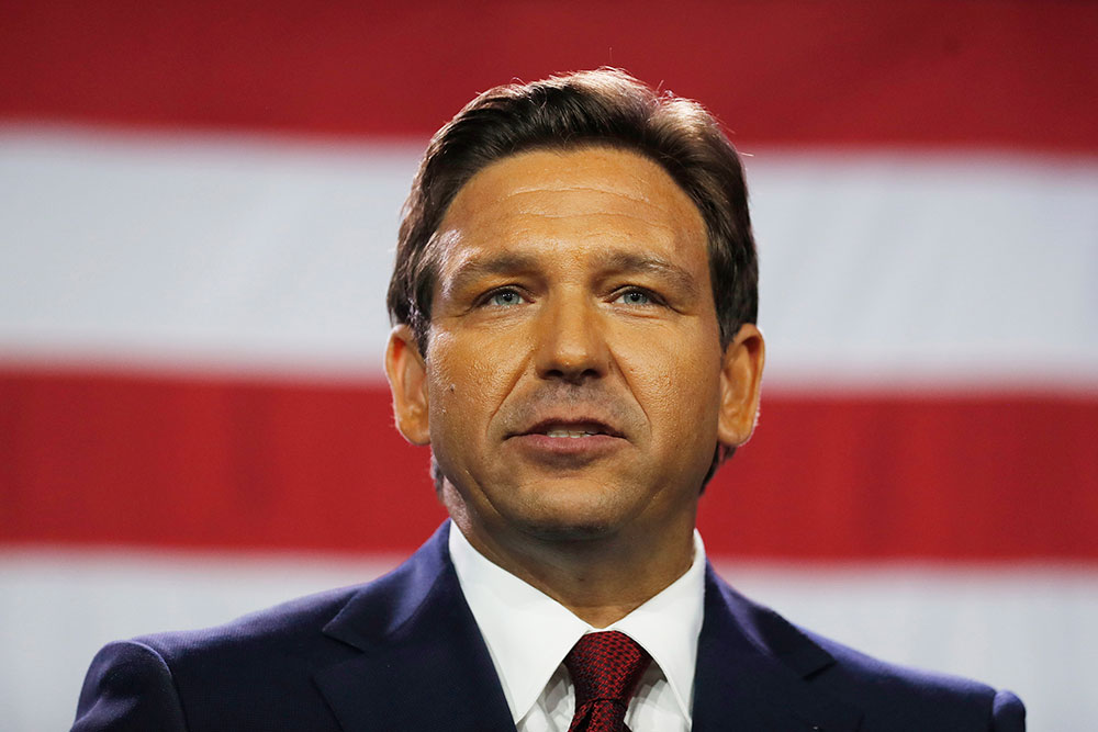 DeSantis gives a victory speech on November 8, in Tampa, Florida. 