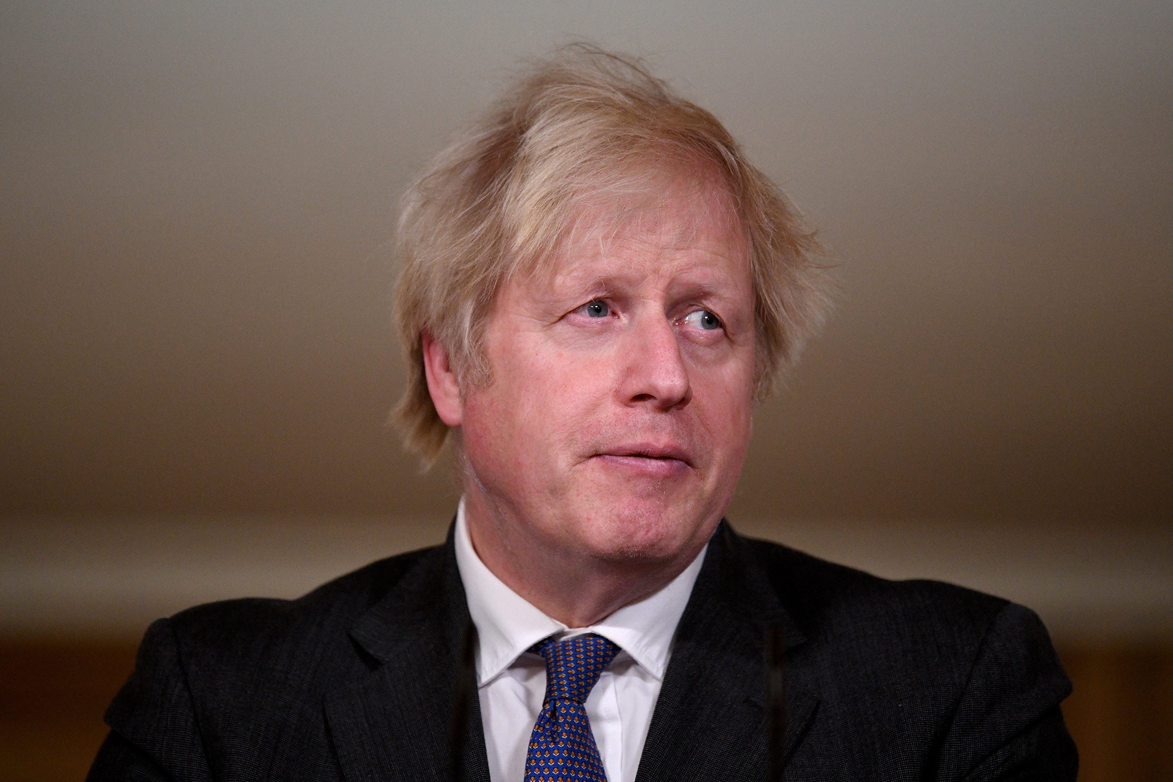 UK Prime Minister Boris Johnson attends a coronavirus press conference in London on January 22. 