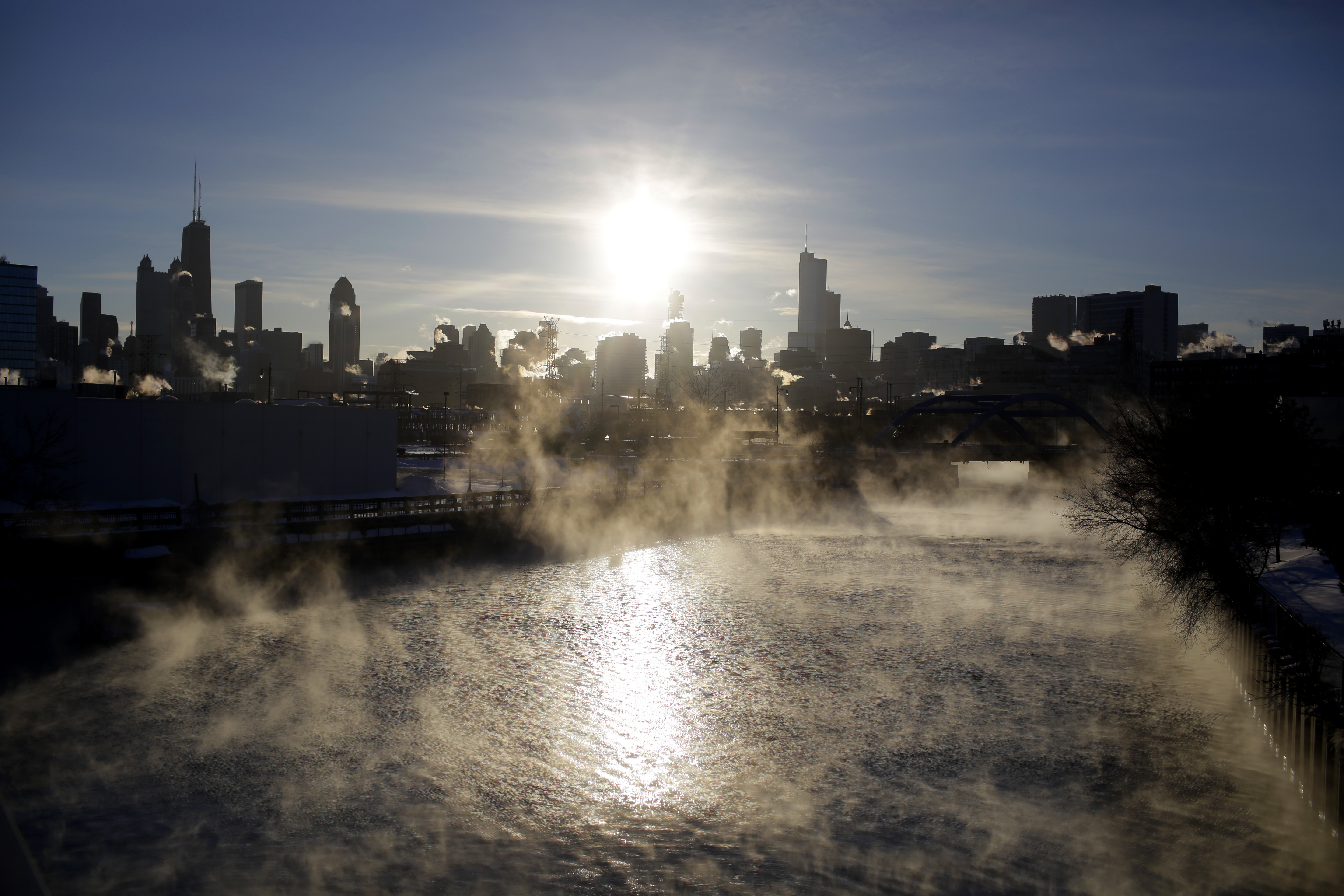 Steam rises in Chicago on Wednesday.