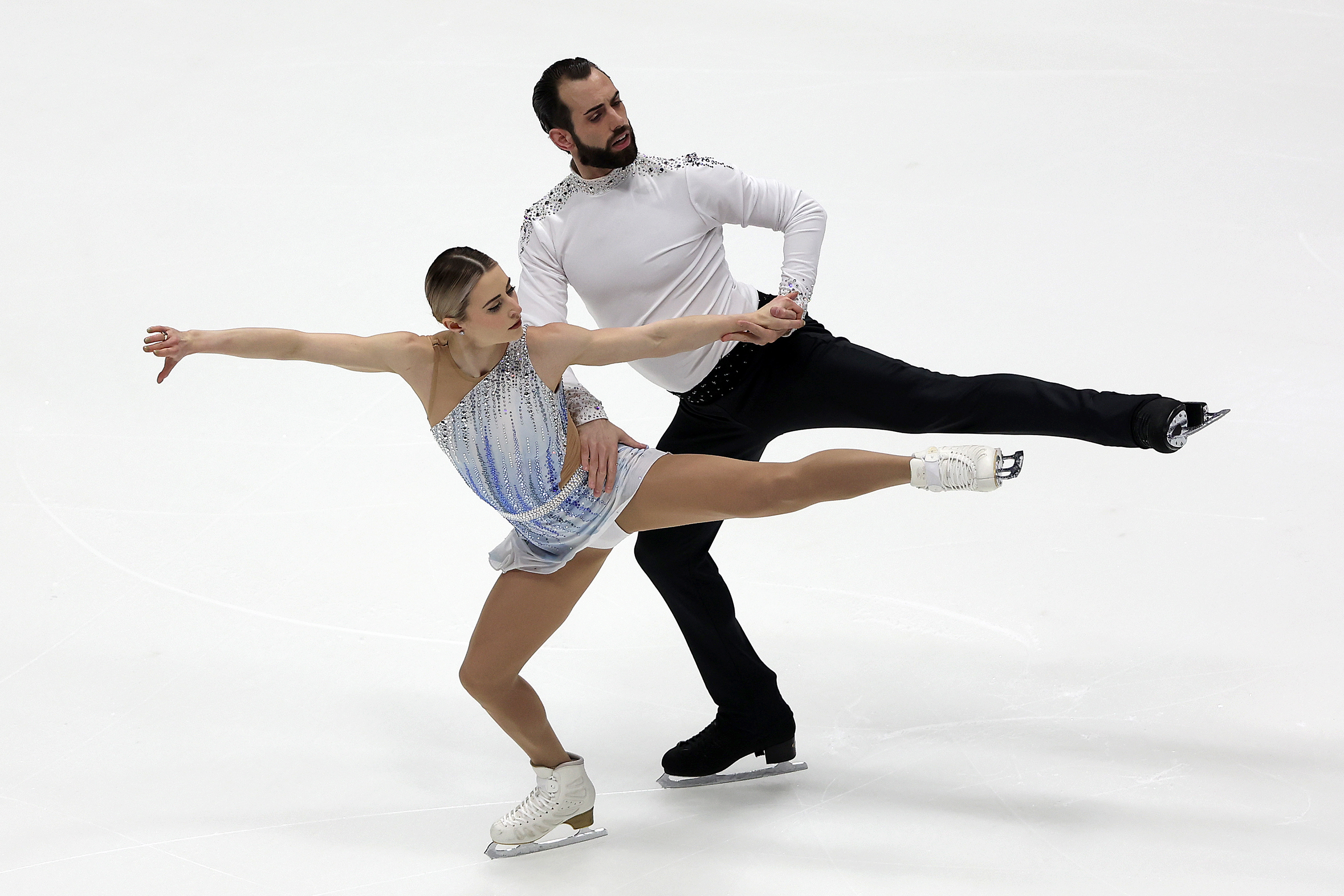 Ashley Cain-Gribble and Timothy LeDuc skate during the US Figure Skating Championships on January 6, in Nashville, Tennessee.