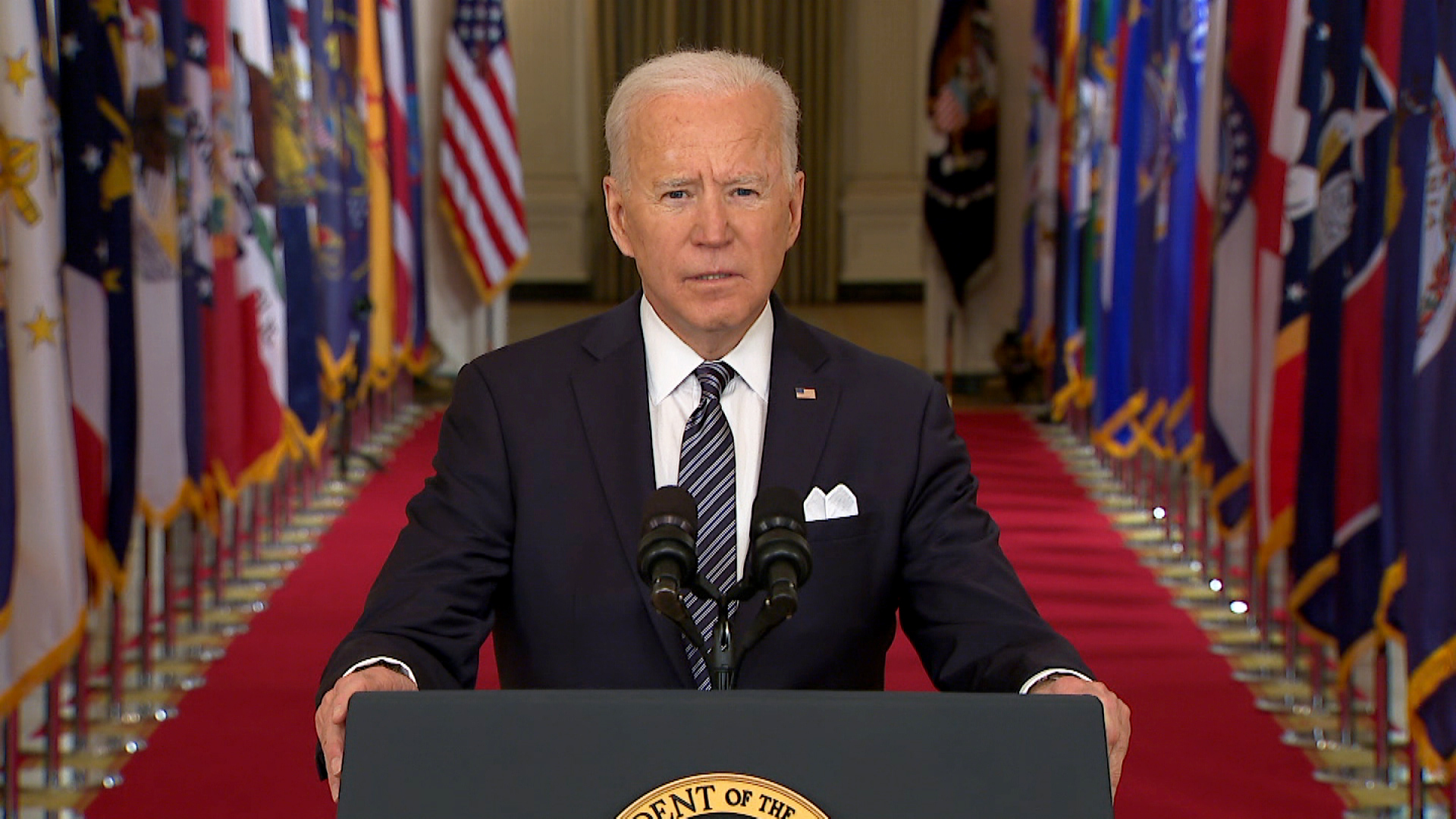 President Joe Biden delivers his first primetime address from the White House on Thursday, March 11.