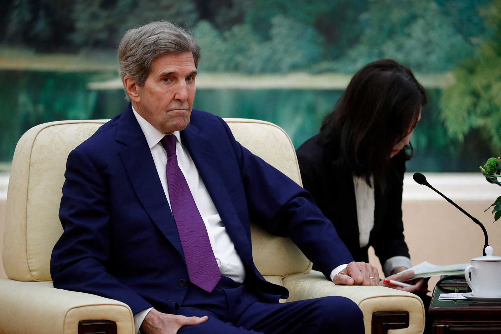 John Kerry attends a meeting in Beijing on July 18.
