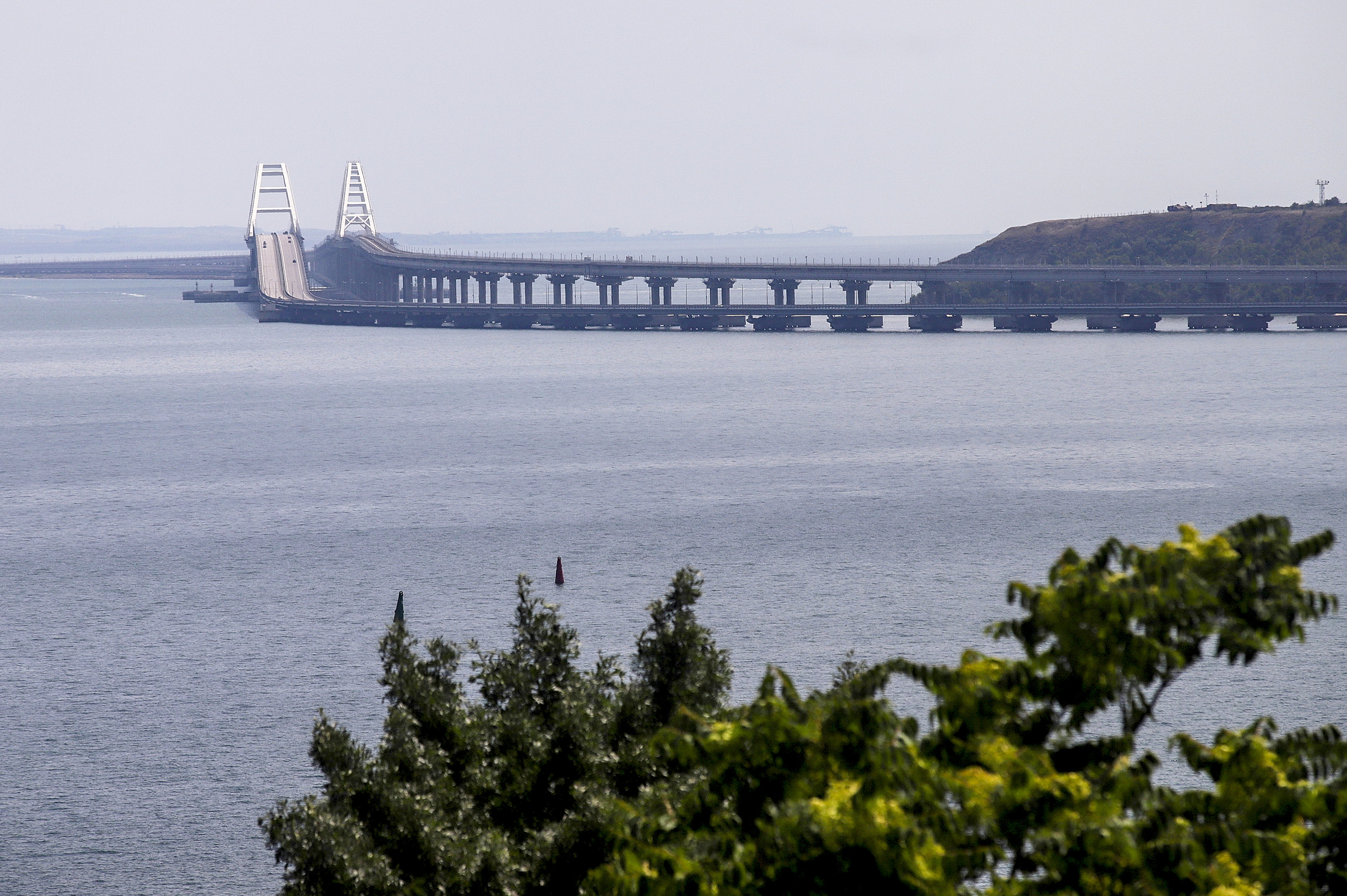 A general view of the Crimea bridge on July 25.