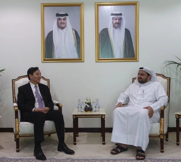 Beijing’s special envoy to the Middle East Zhai Jun met with Qatar's Minister of State Mohammed bin Abdulaziz Al-Khulaifi in Doha, Qatar, on October 19.