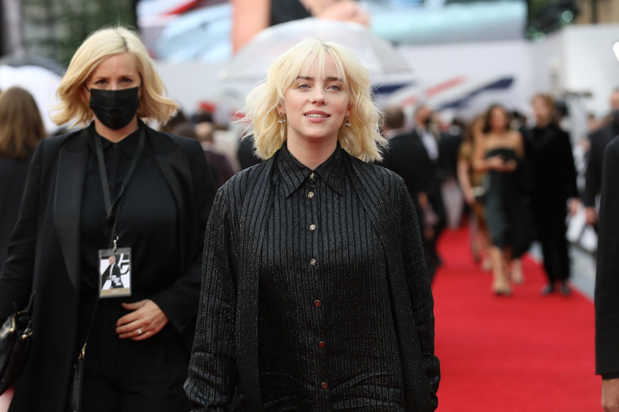 Musician Billie Eilish attends the World Premiere of "No Time to Die" at the Royal Albert Hall on September 28, 2021, in London.