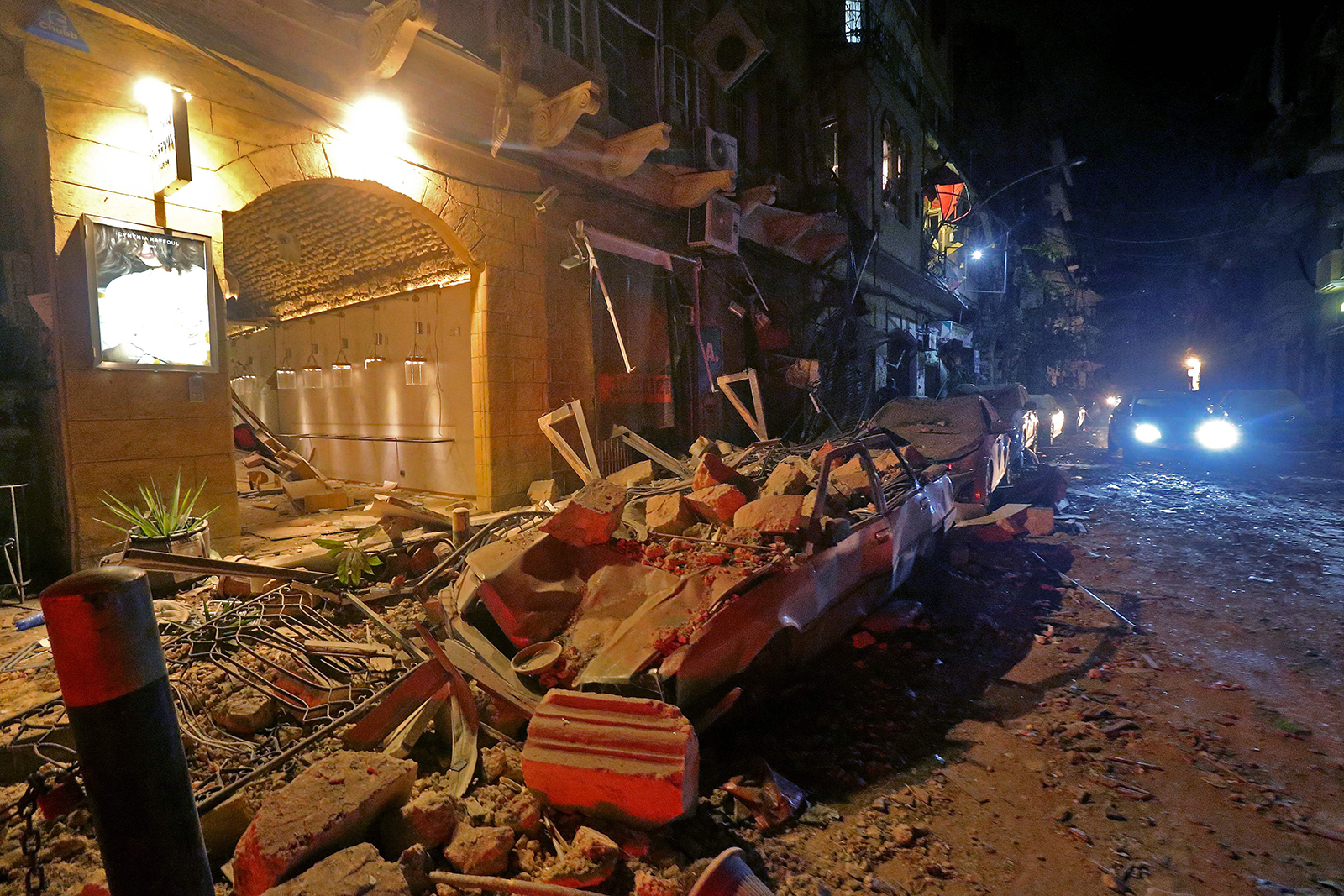 A view of destruction in the Gemmayzeh area in the center of Lebanon's capital Beirut, following a massive explosion on August 4. 