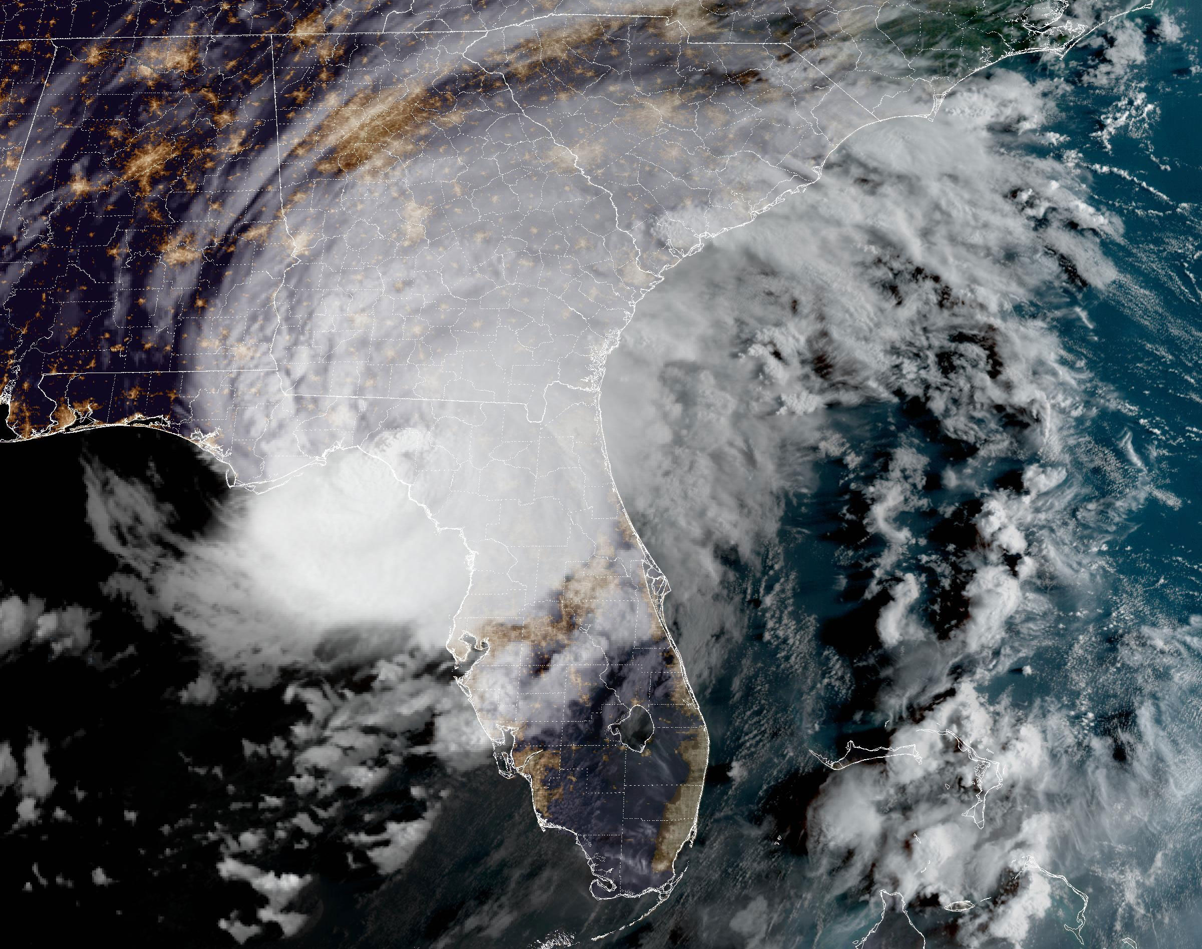 Idalia is seen over Florida in this satellite image taken at 7:51am ET on Wednesday.