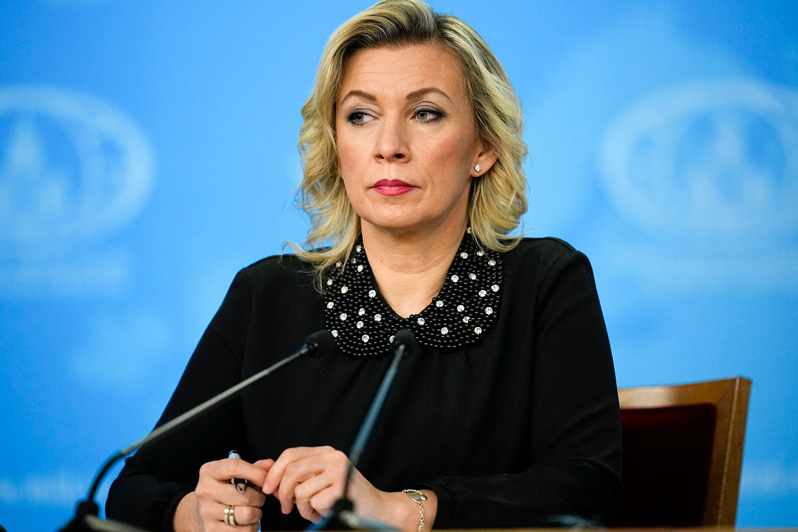 Russian Foreign Ministry spokeswoman Maria Zakharova attends a news conference in Moscow in January.