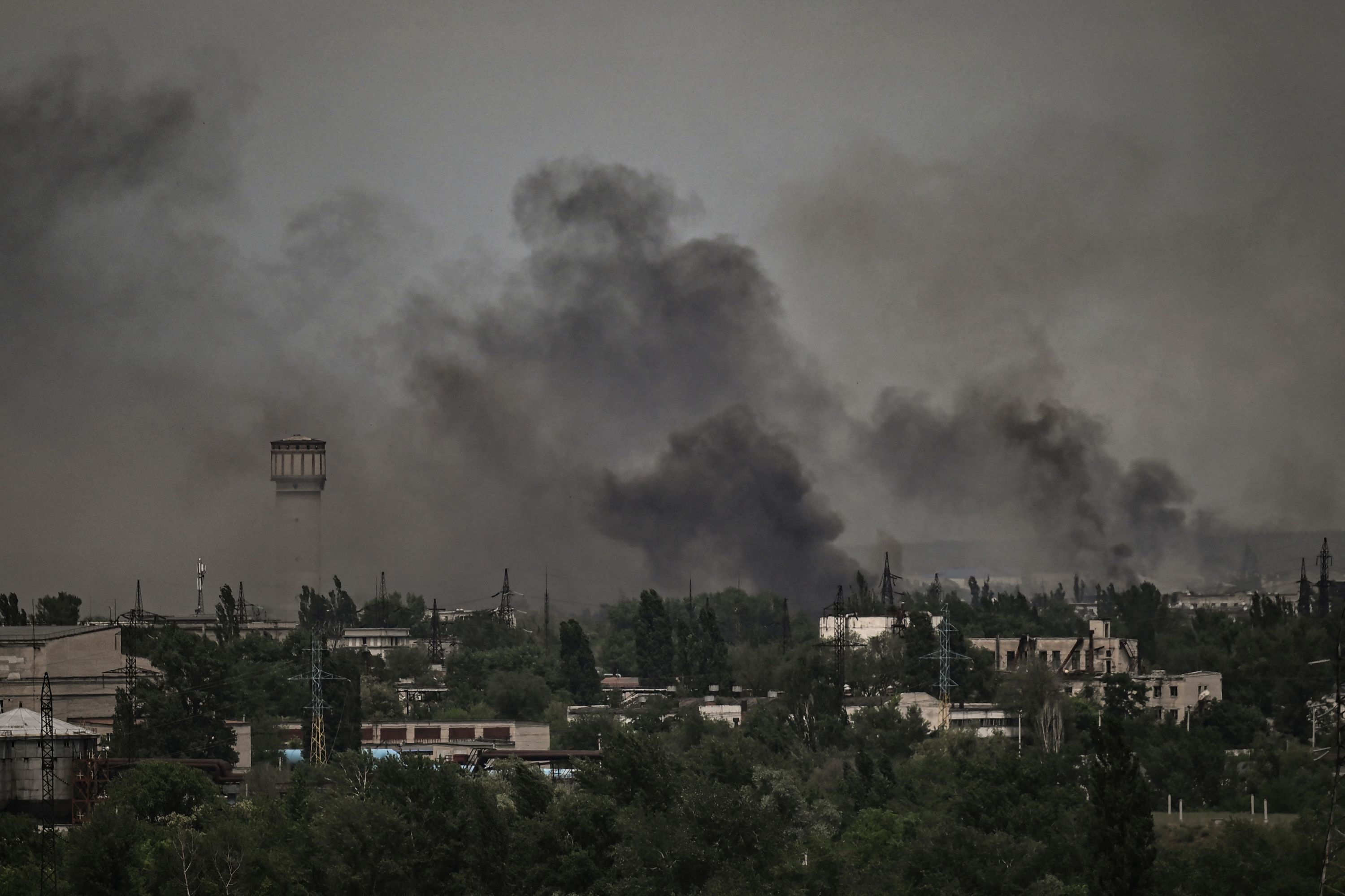 Smoke rises from Severodonetsk, Ukraine, on June 2.