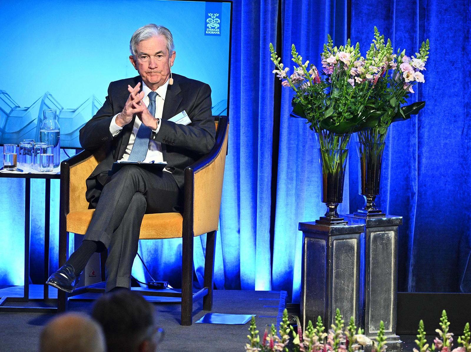 Jerome Powell during a Central Bank Symposium at the Grand Hotel in Stockholm, Sweden on January 10.