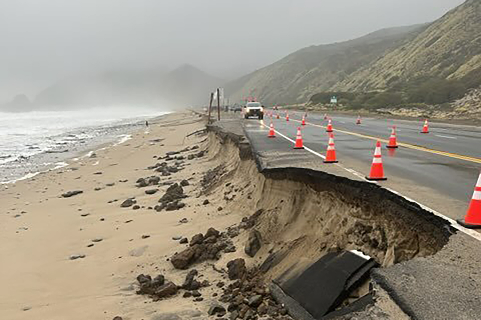 The Pacific Coast Highway is closed in both directions from Las Posas Road to Sycamore Canyon Road.