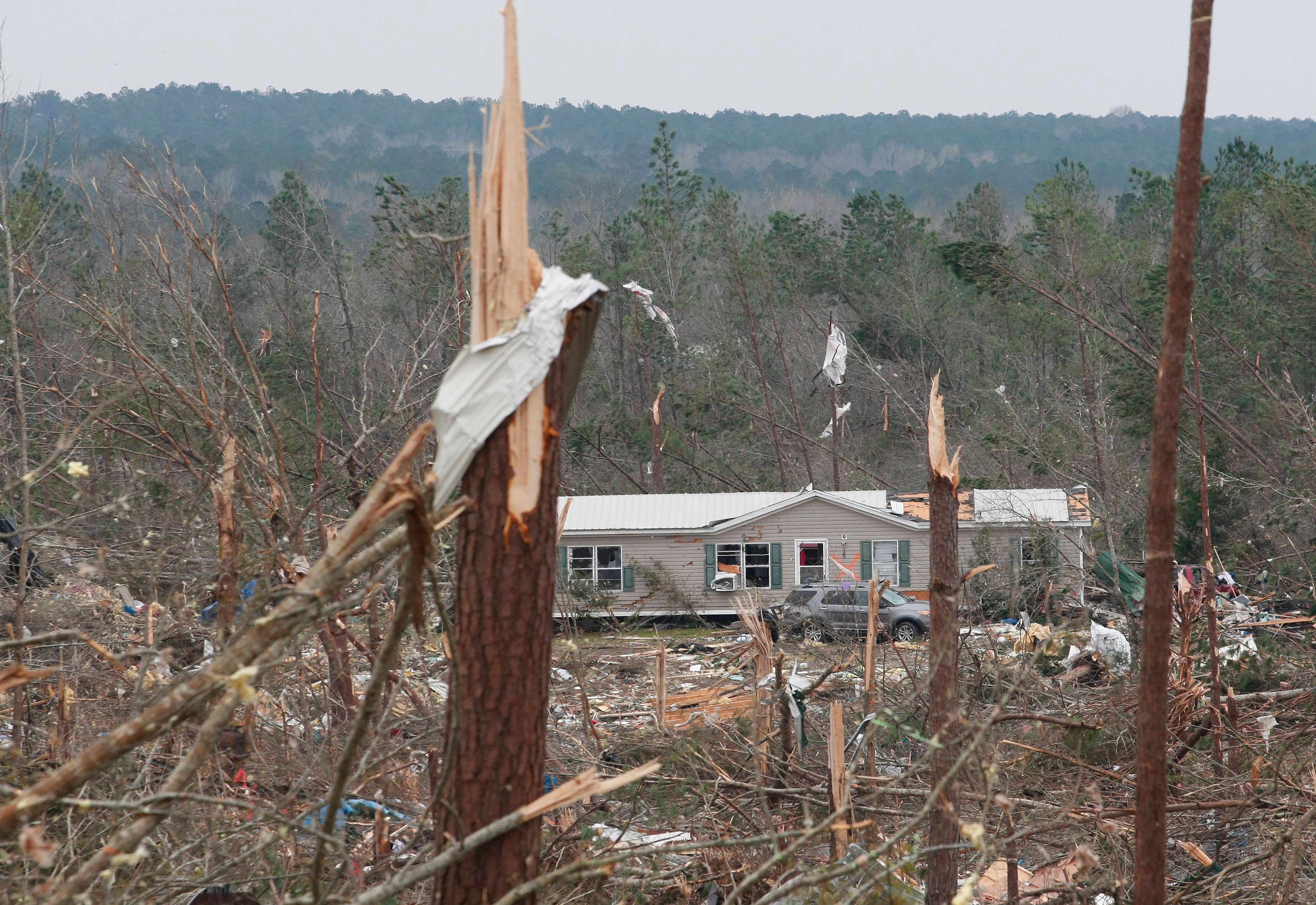 Drone footage shows destruction of tornadoes in Alabama