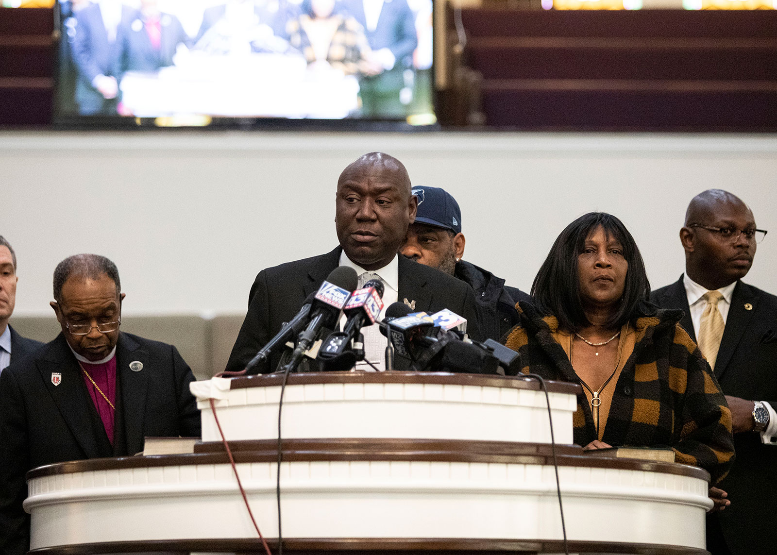 Attorney Ben Crump speaks during a news conference on Friday. 