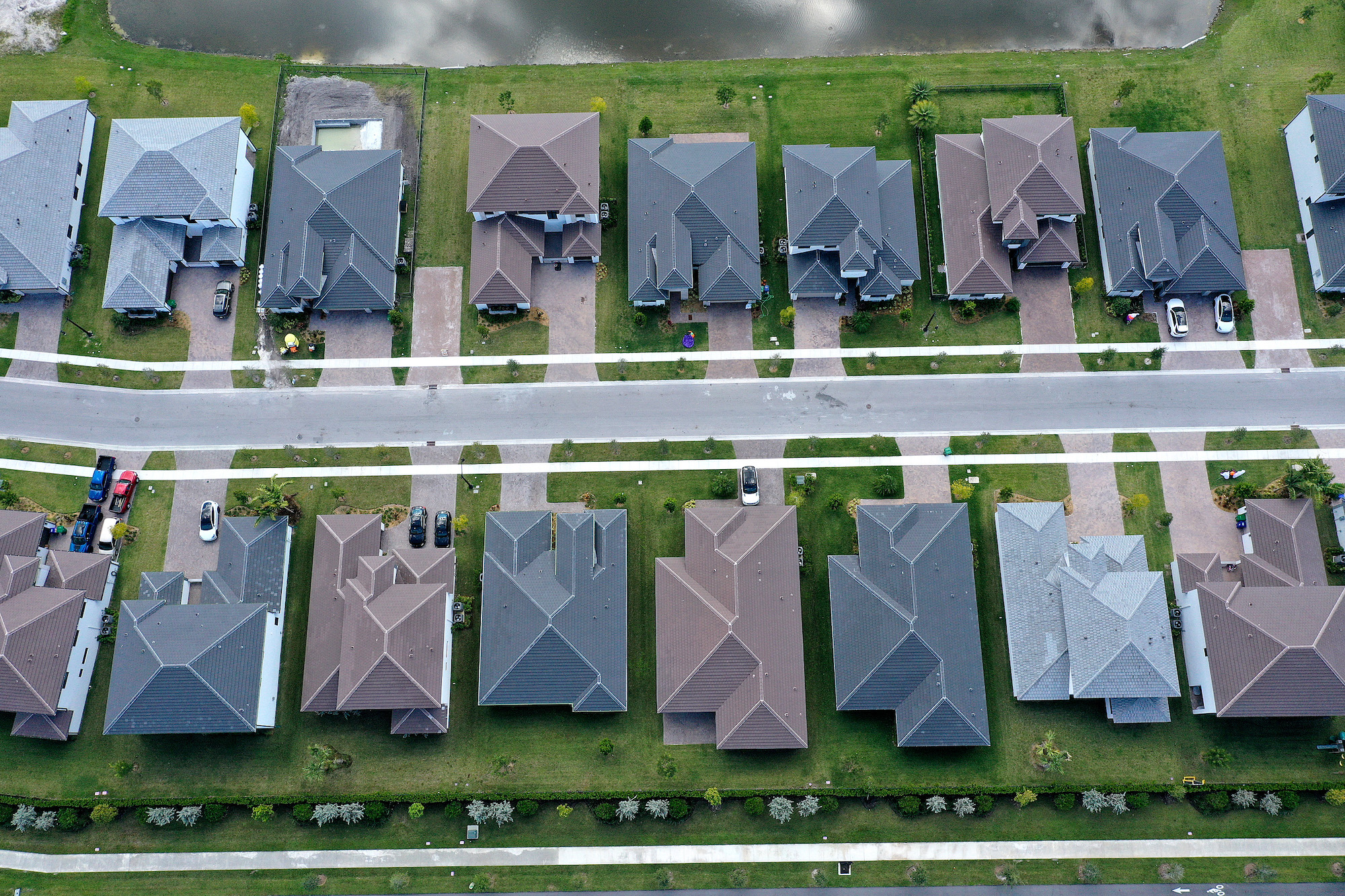 Single family homes are seen in a residential neighborhood in Miramar, Florida, on October 27, 2022.